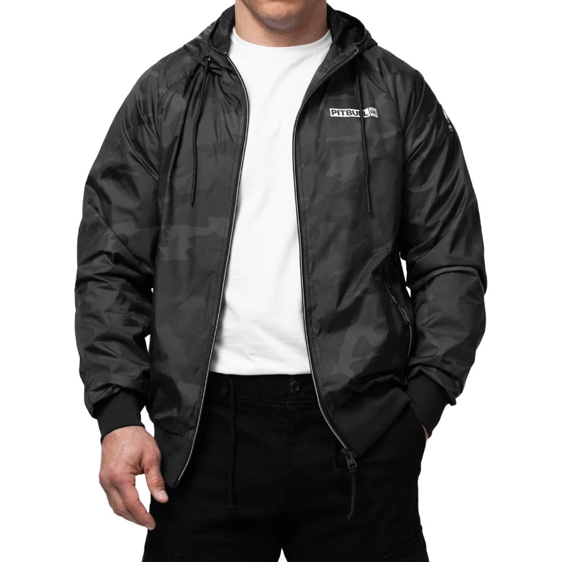 Pitbull Athletic Logo II Hooded kabát - Black Camo