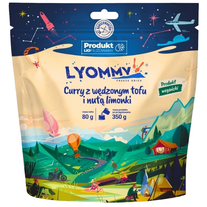 Lyommy fagyasztva szárított étel Curry füstölt tofuval és zöldcitrommal 80 g/371 kcal