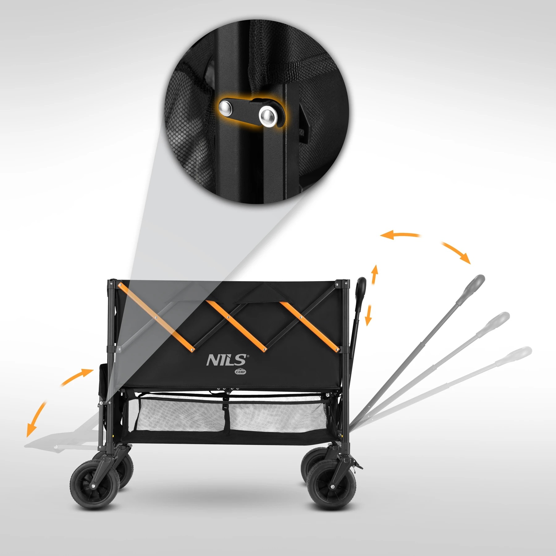 Nils Camp XXL NC2607 szállítókocsi  160 l  - Fekete/Narancssárga