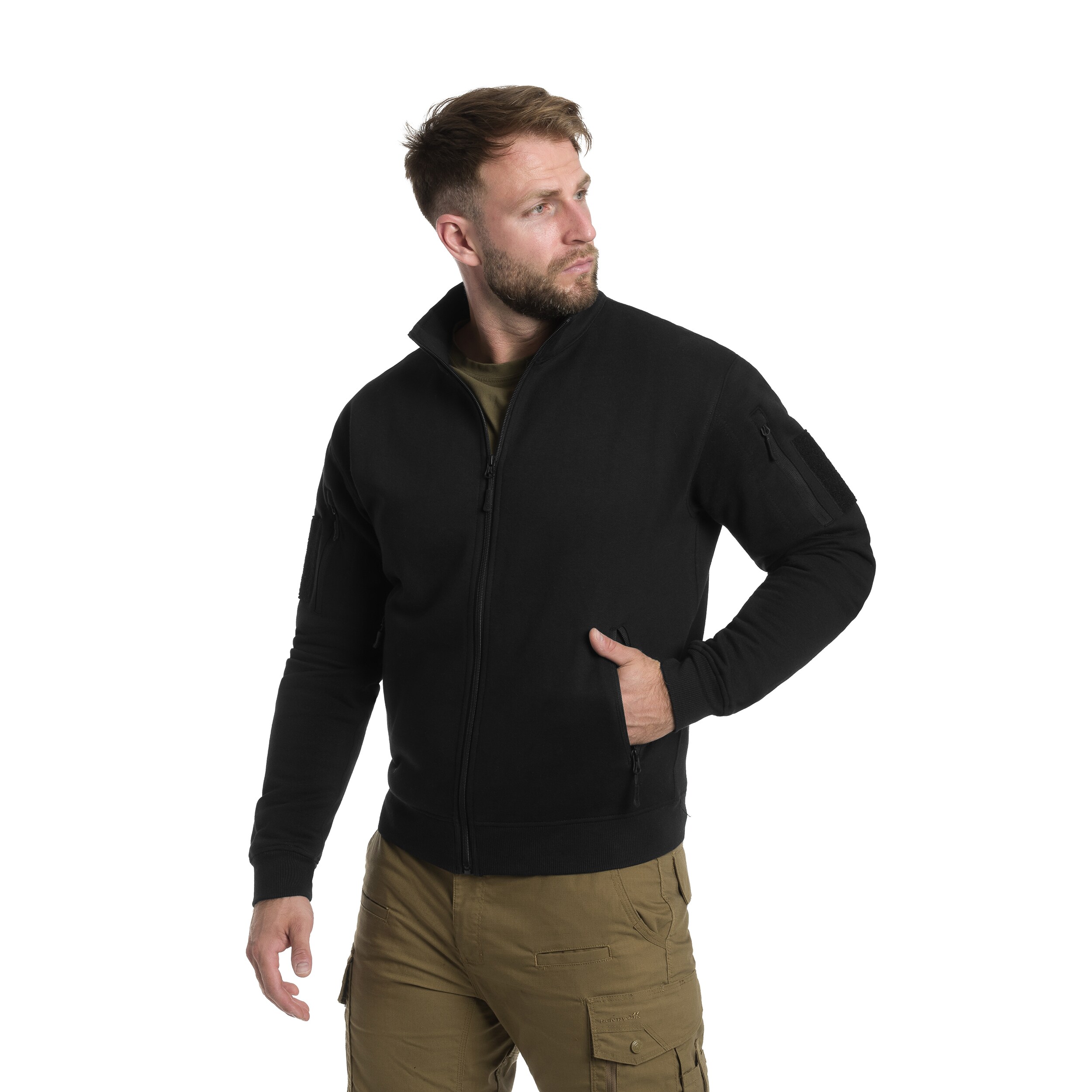 Mil-Tec Tactical Sweatjacket pulóver - Black
