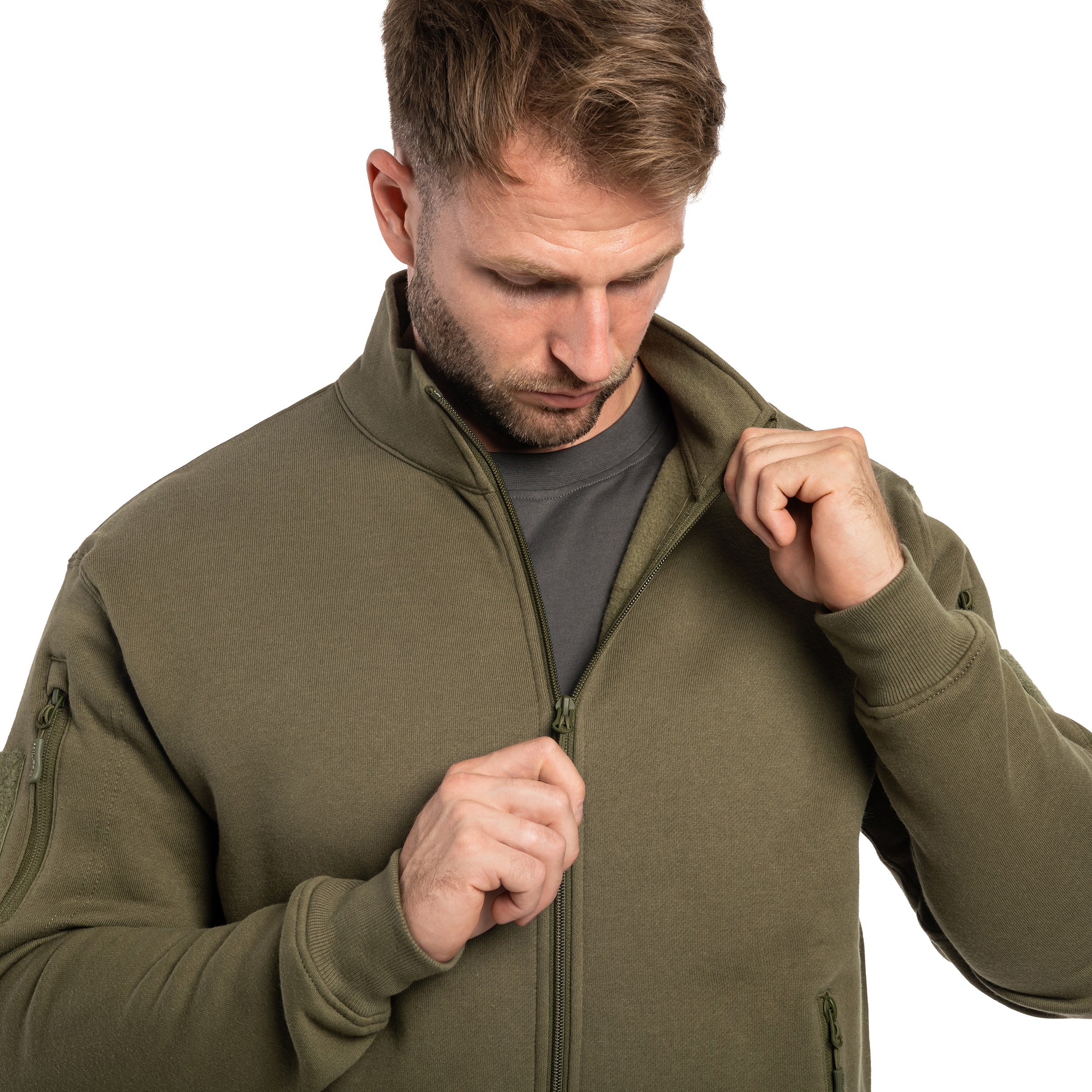 Mil-Tec Tactical Sweatjacket pulóver - Ranger Green