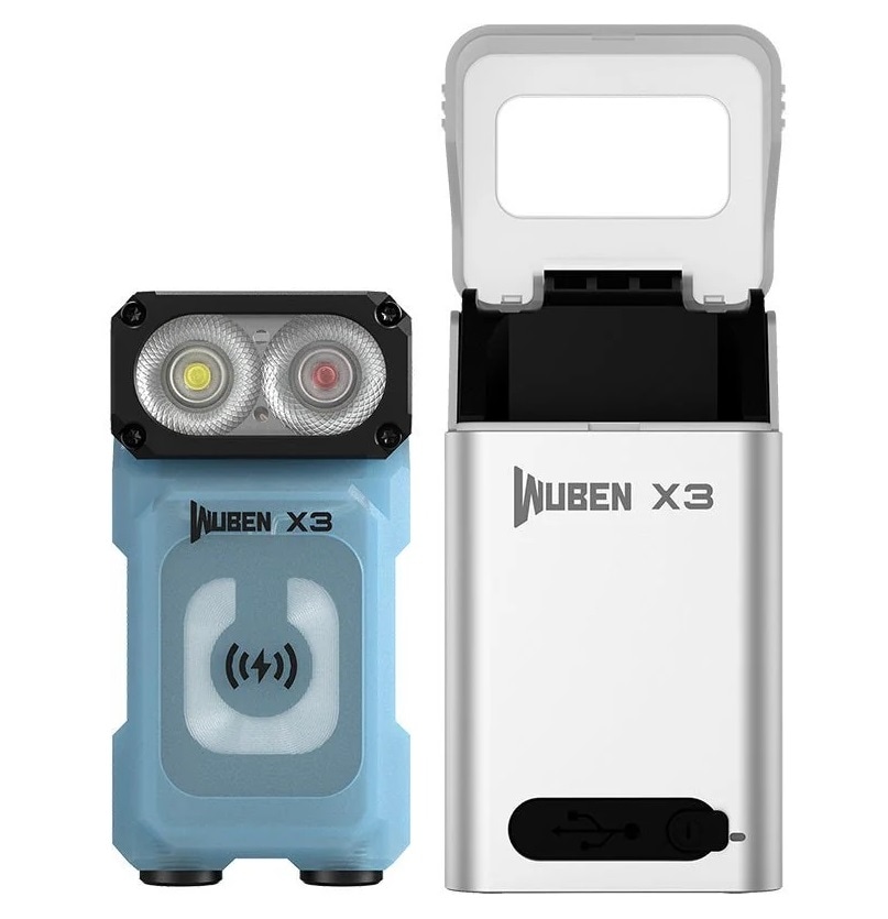 Wuben X3 Pro zseblámpa Blue + Aluminum Charging Box - 700 lumen