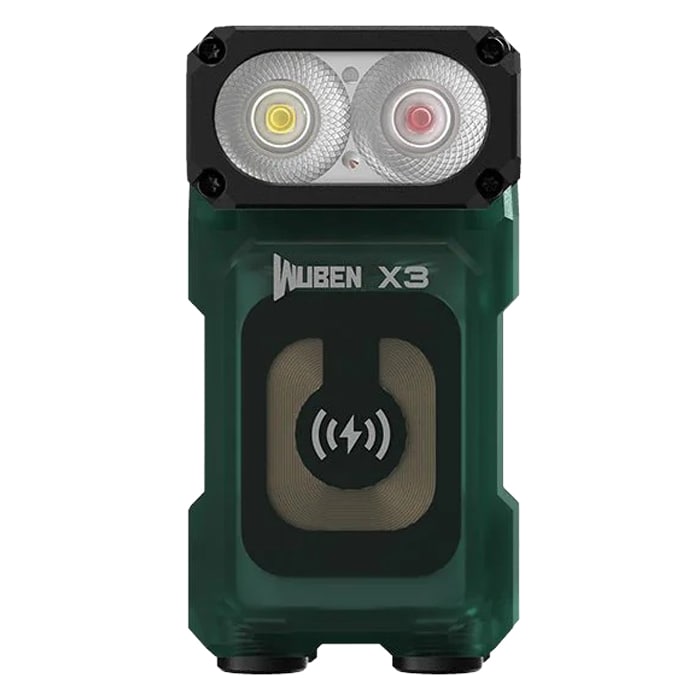 Wuben X3 Pro zseblámpa Green + Aluminum Charging Box - 700 lumen