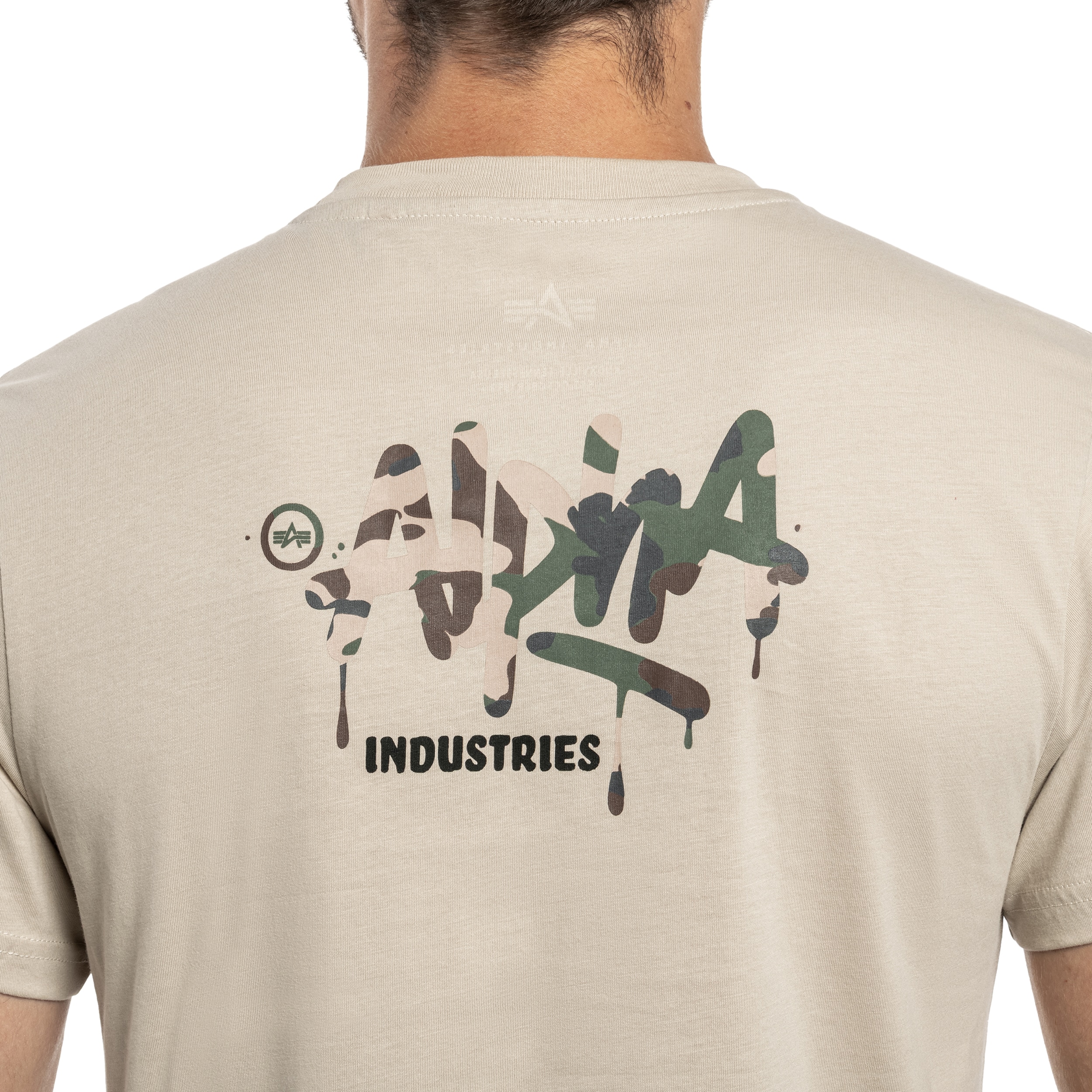 Alpha Industries Signature Camo T-shirt póló - Organic Beige