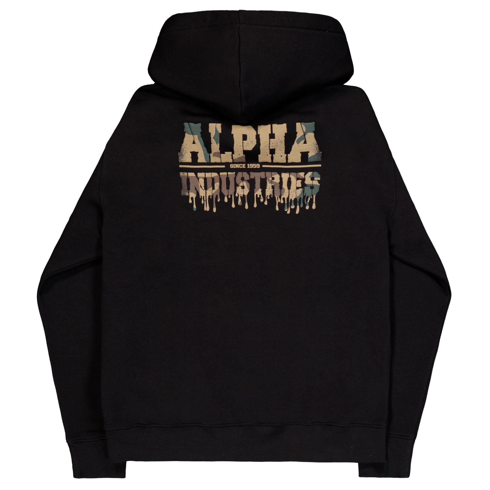 Alpha Industries Dripping Camo Print pulóver - Black