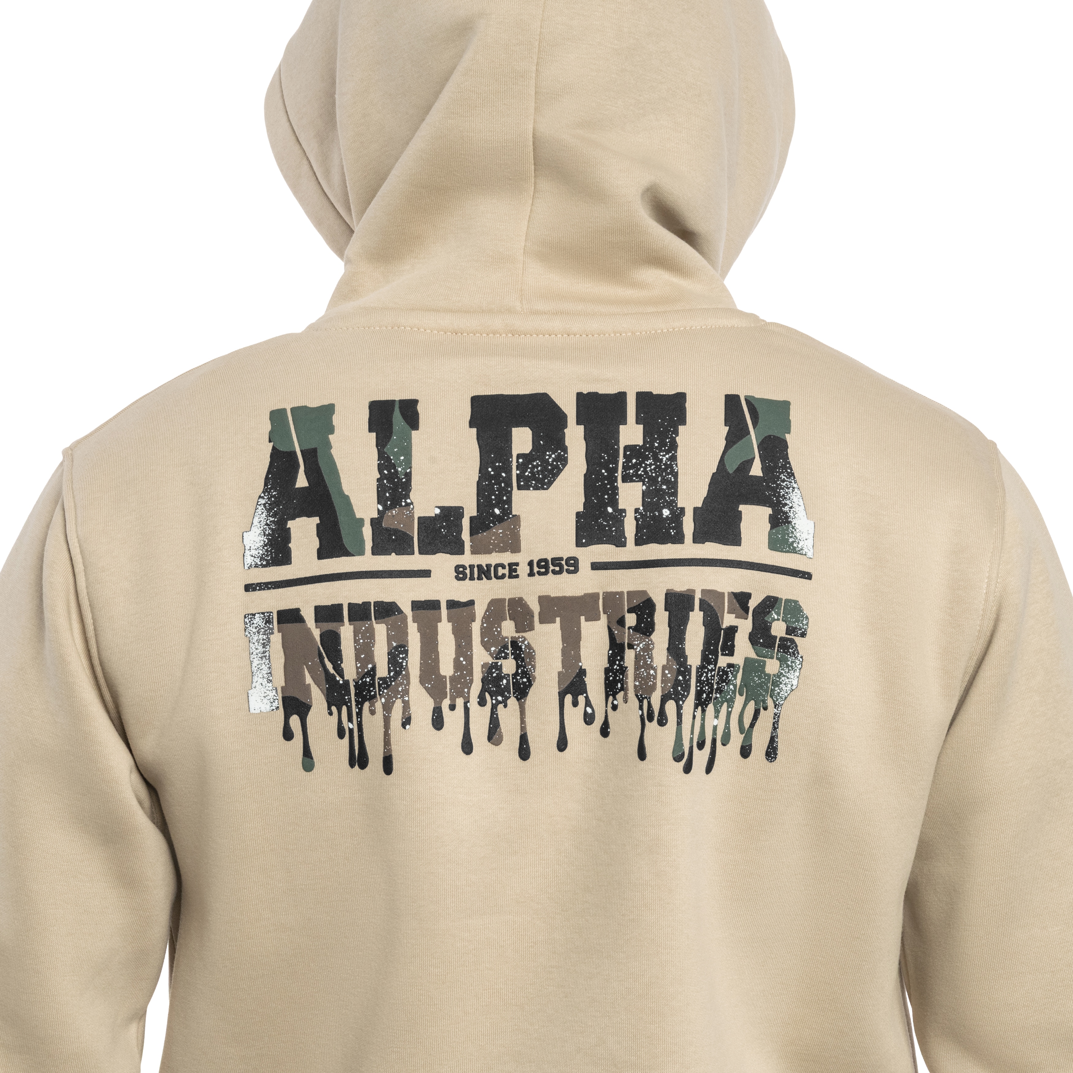 Alpha Industries Dripping Camo Print pulóver - Organic Beige