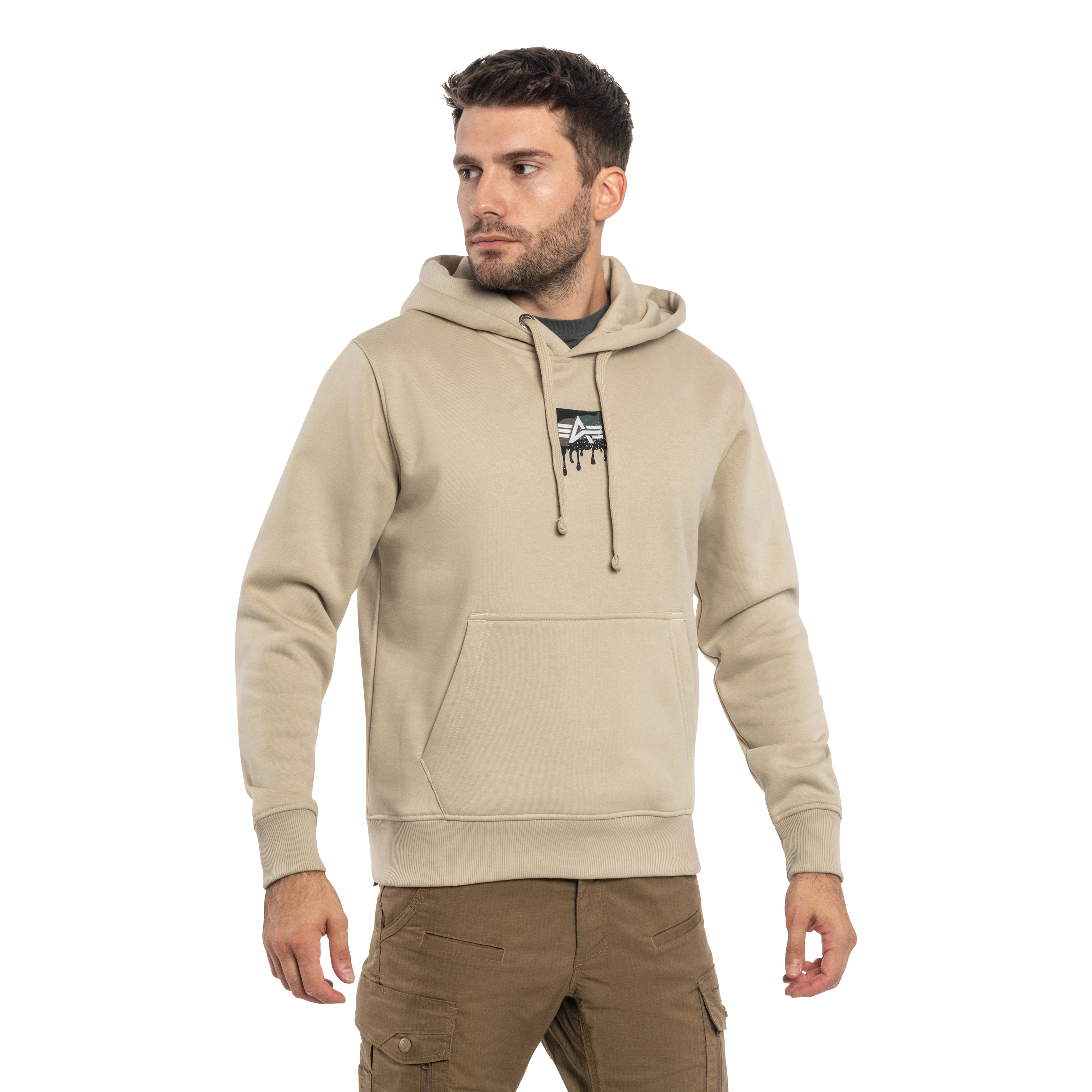 Alpha Industries Dripping Camo Print pulóver - Organic Beige