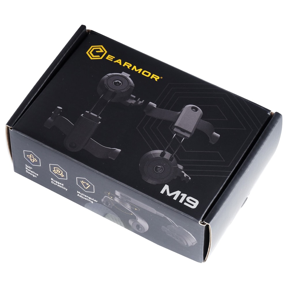 Earmor M19 fejhallgató-adapter az M32 Mark4 védőpajzsokhoz, ARC-sínekre - fekete