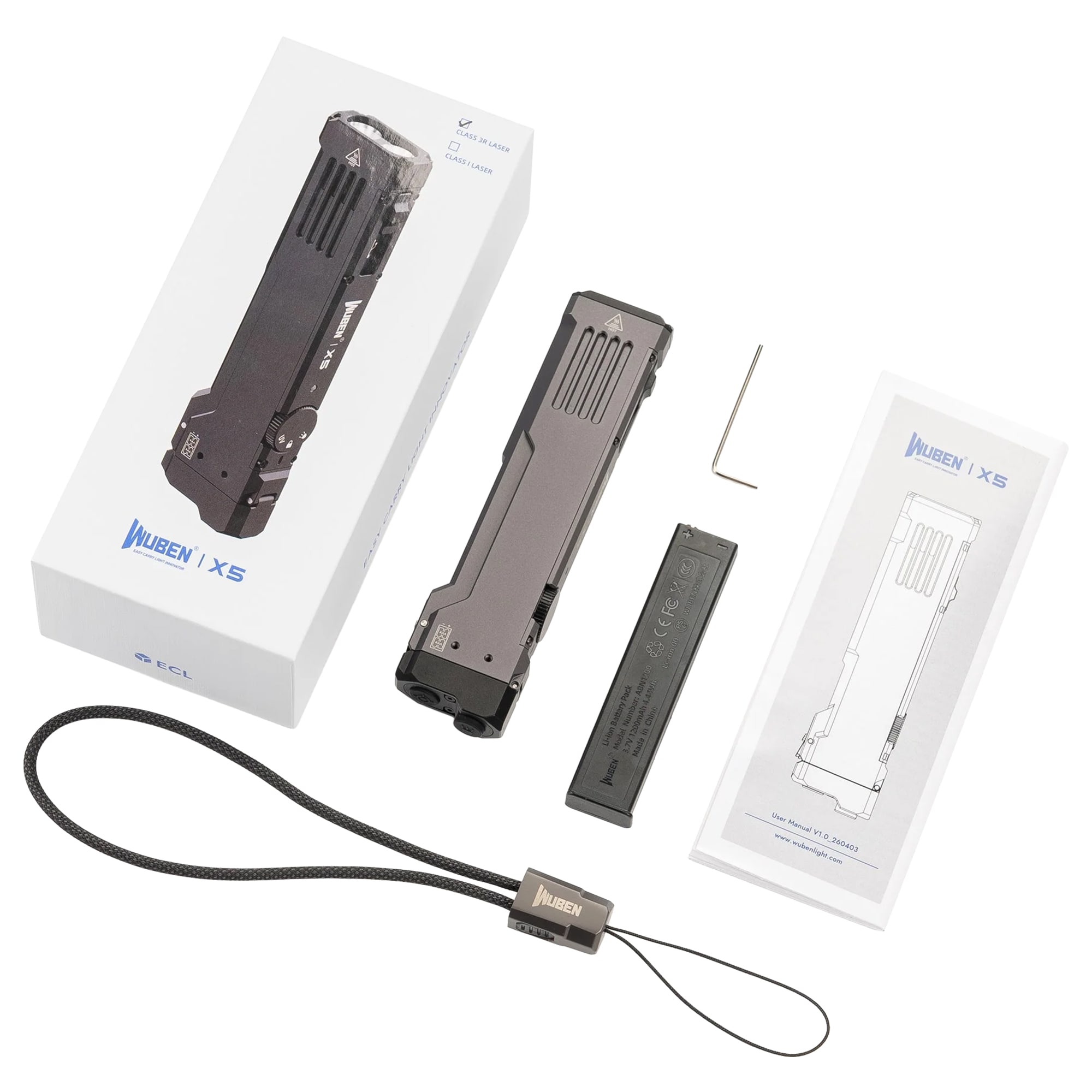 Wuben X5 Class One Grey elemlámpa - 1300 lumen