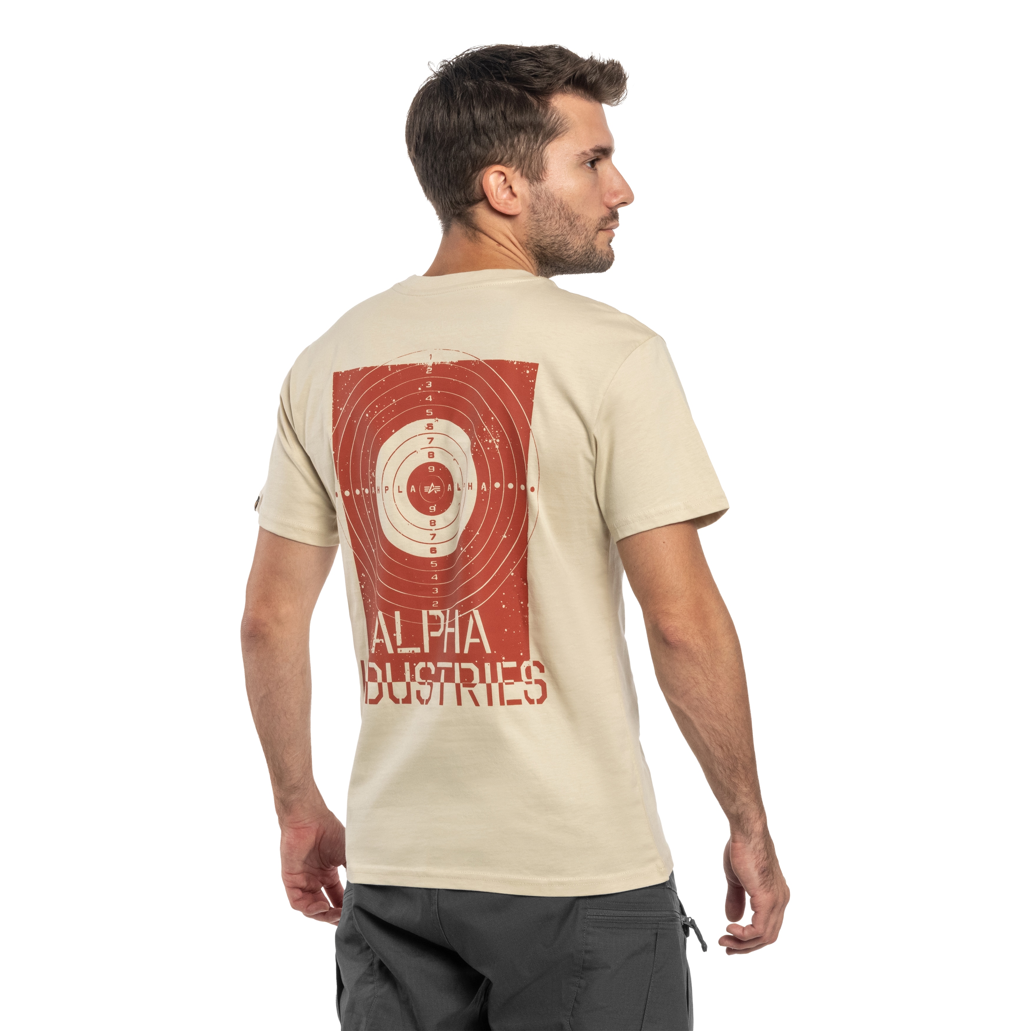 Alpha Industries Target Backprint T-shirt póló - Vintage White