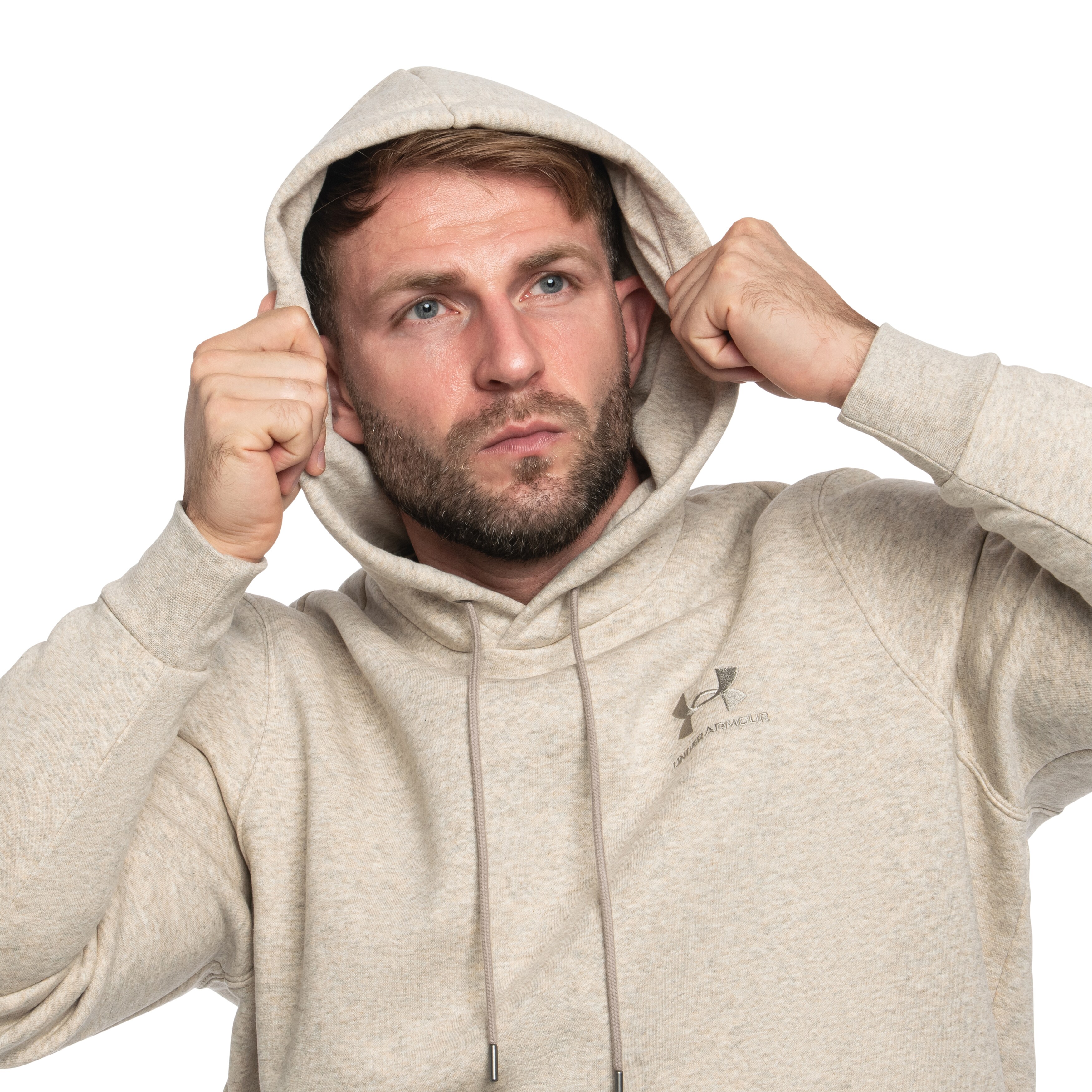 Bluza Under Armour Icon Fleece Hoodie - Timberwolf Taupe Light Hthr/Timberwolf Taupe