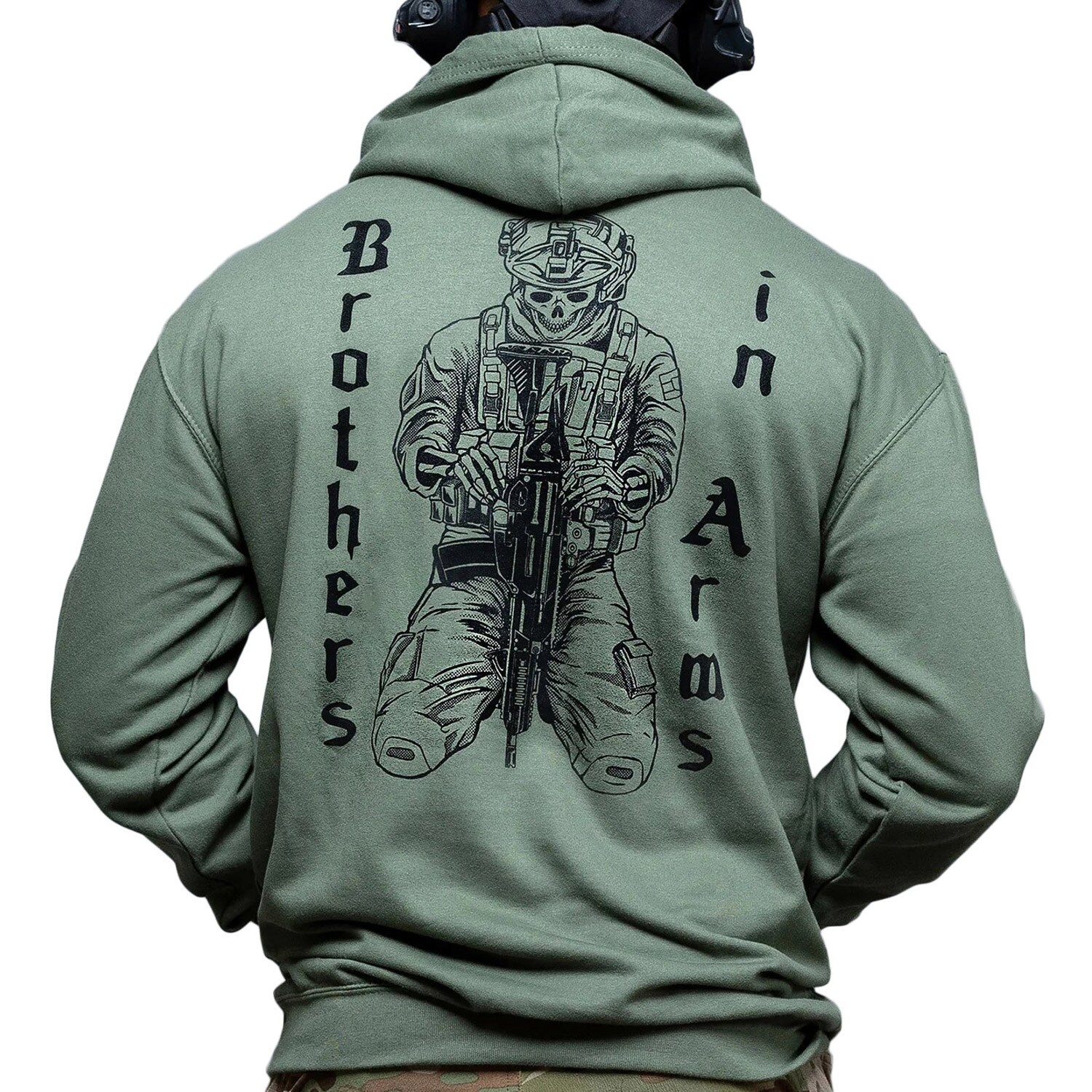 Brothers in Arms BIA Hoodie kapucnis pulóver - Olive
