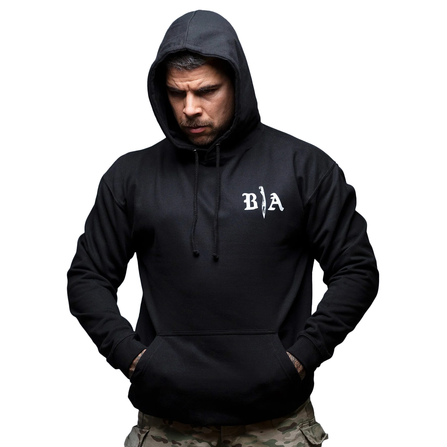 Brothers in Arms Die Once Hoodie kapucnis pulóver - Black