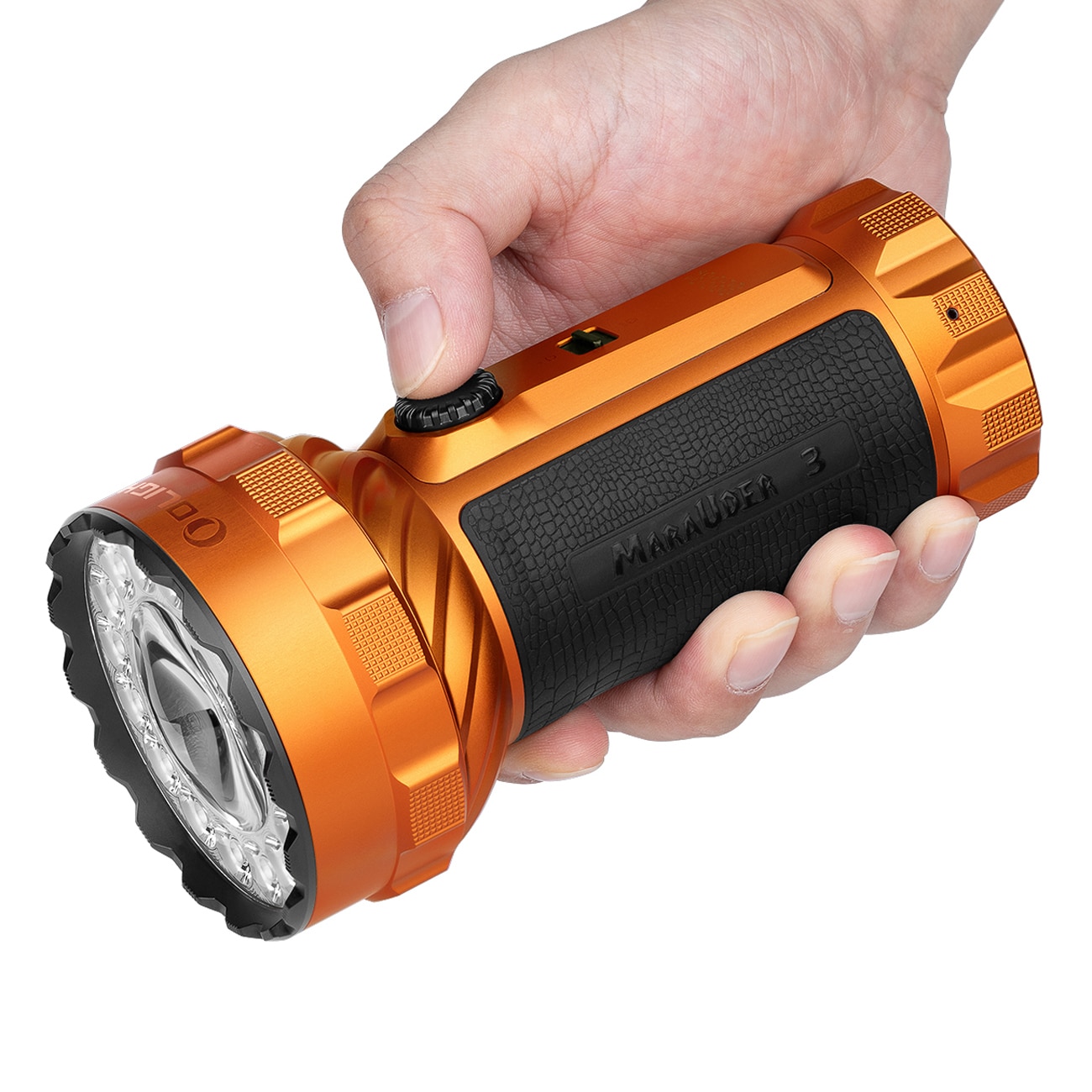 Olight Marauder 3 újratölthető zseblámpa Cool White powerbank funkcióval 25000 lumen, hatótáv 1050 m - Orange