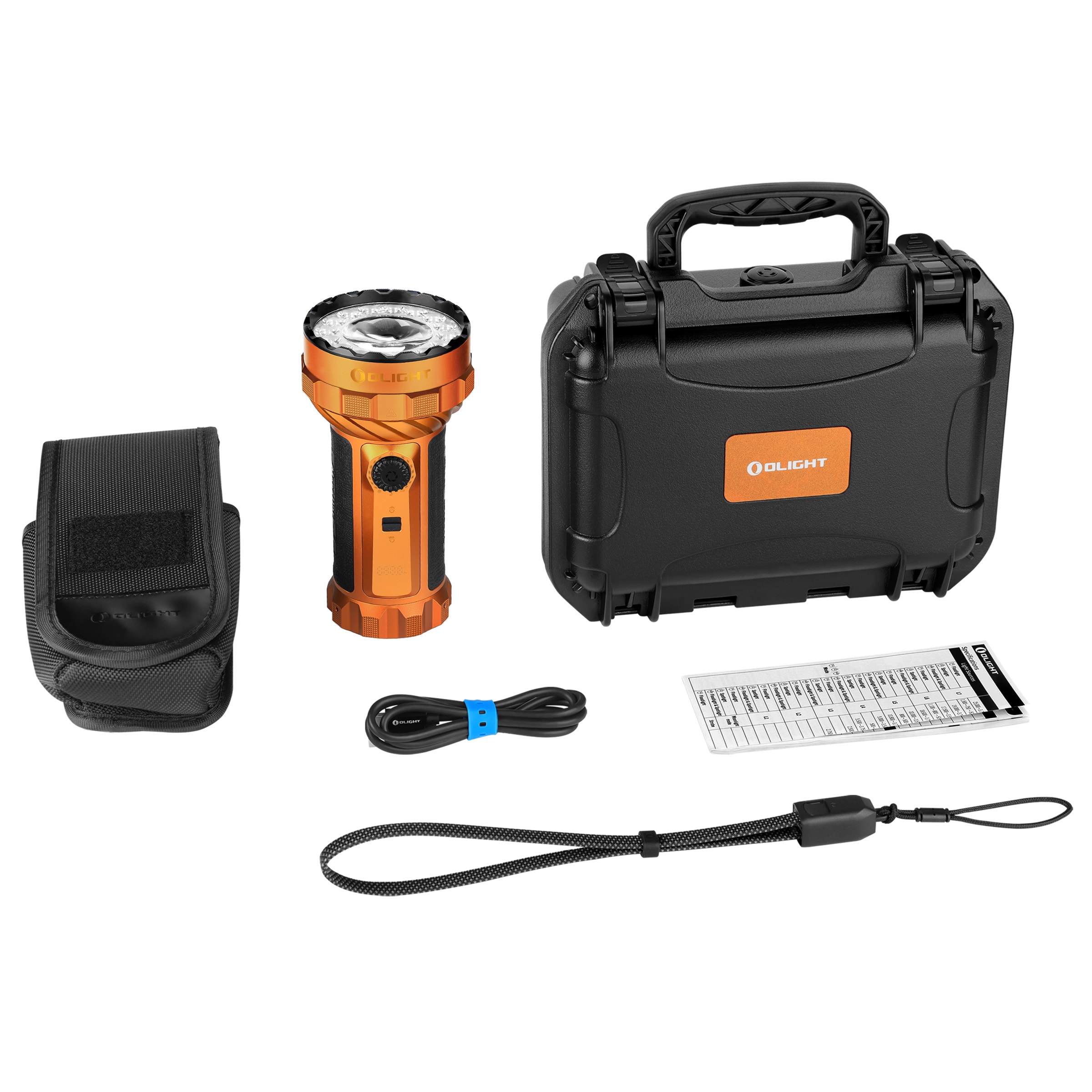 Olight Marauder 3 újratölthető zseblámpa Cool White powerbank funkcióval 25000 lumen, hatótáv 1050 m - Orange