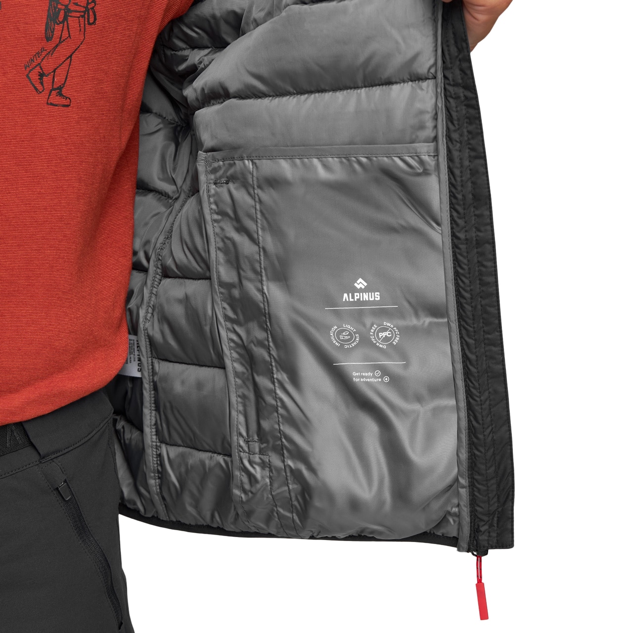 Alpinus Athos Body Warmer ujjatlan kabát - Black