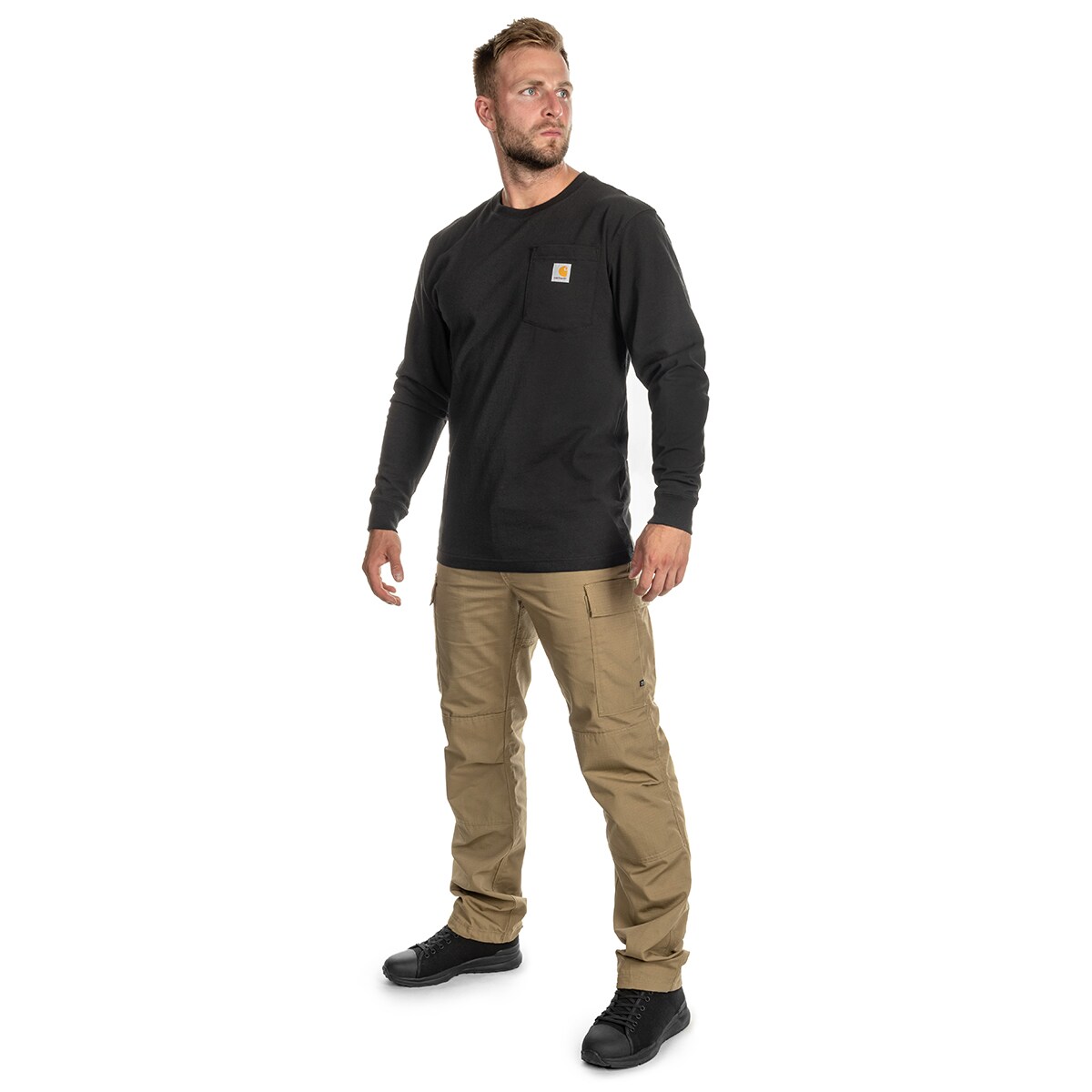 Carhartt Heavyweight Longsleeve Pocket hosszú ujjú póló - Navy