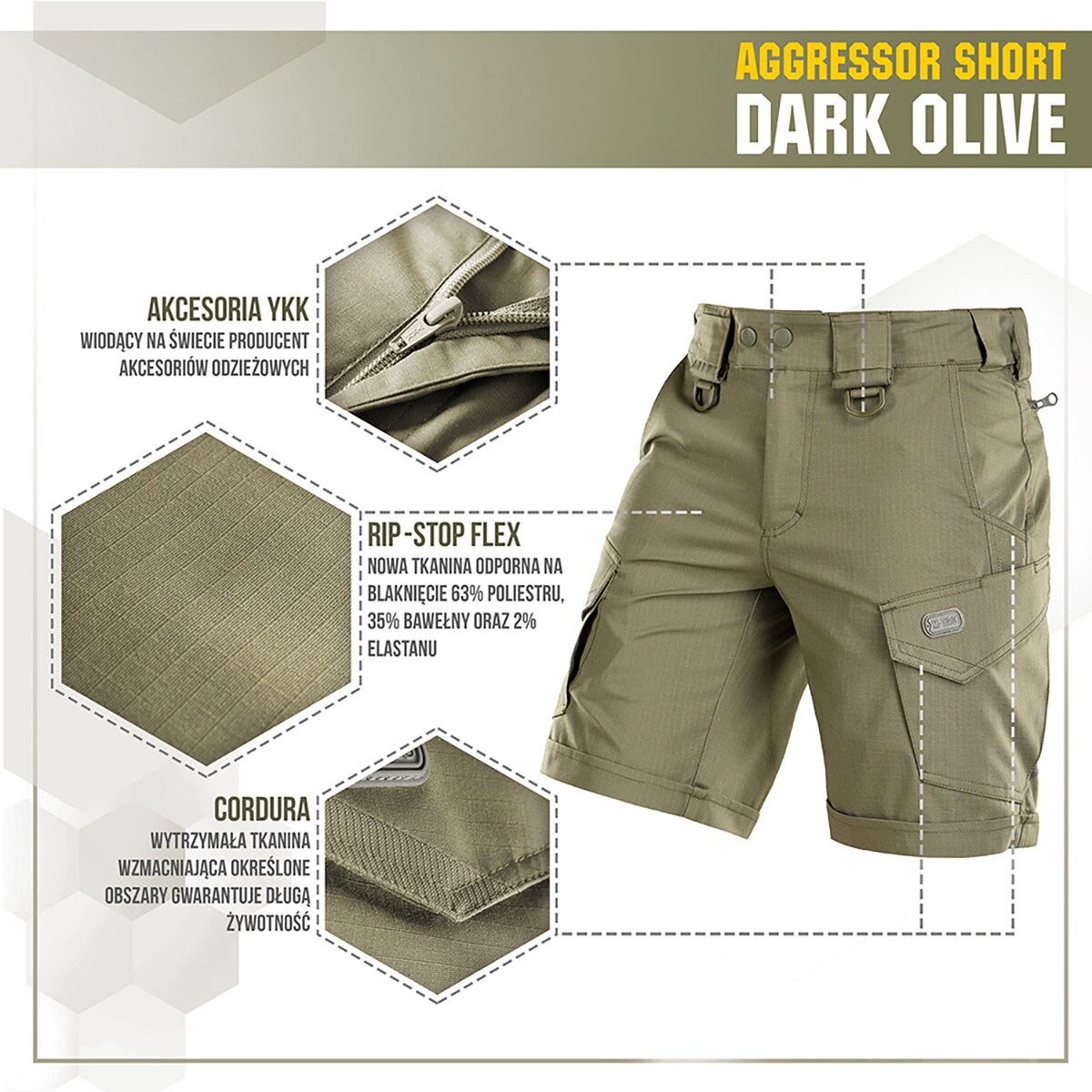 M-Tac Shorts Aggressor Short - Dark Olive