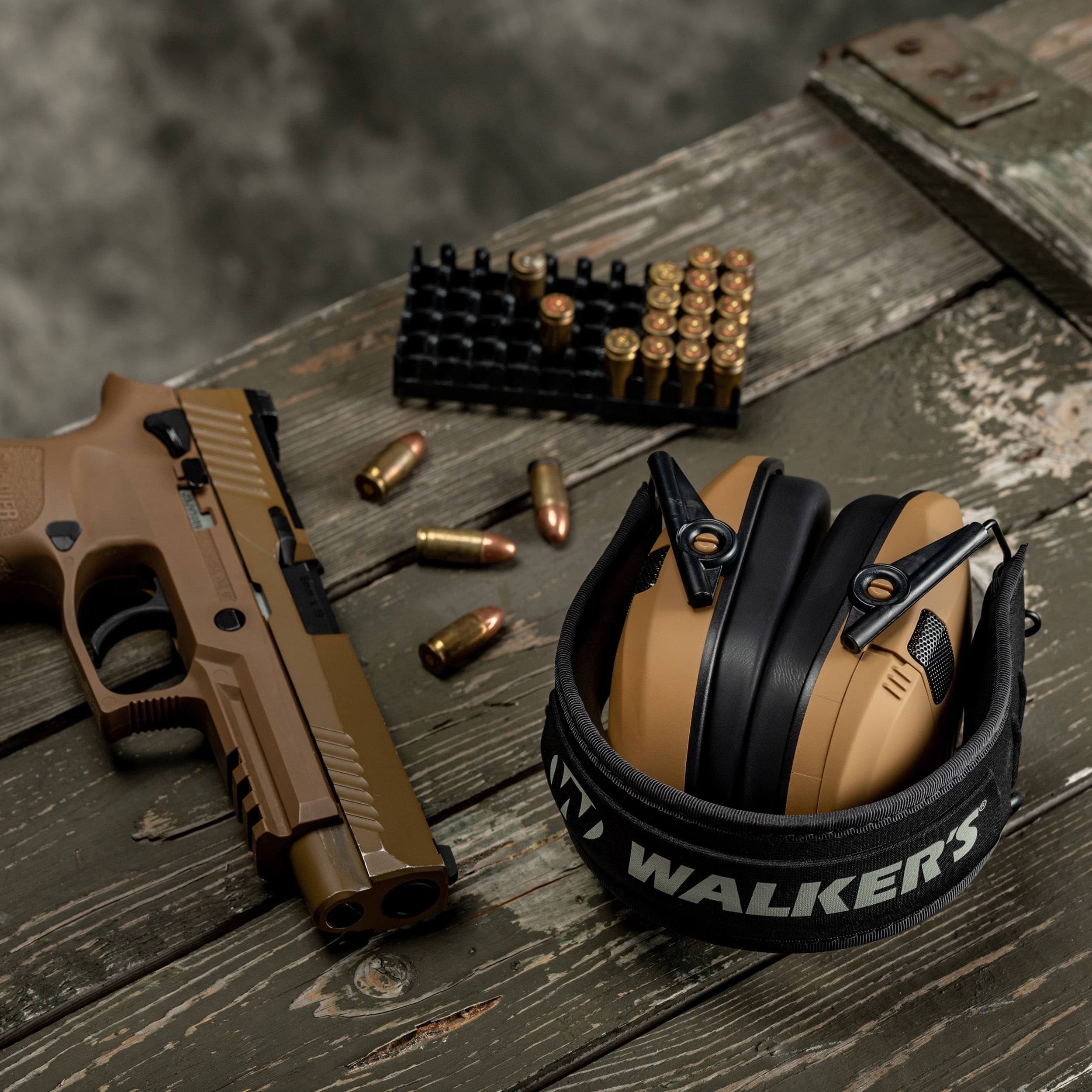 Walker's Razor Slim aktív hallásvédő - Battle Brown