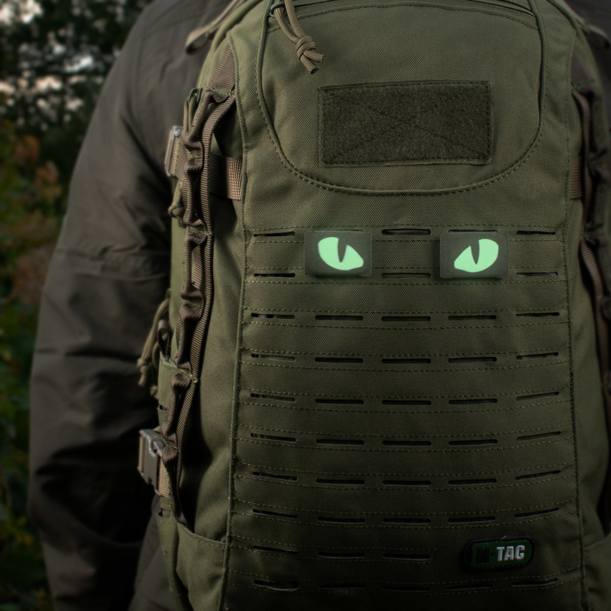 M-Tac Tiger Eyes Laser Cut felvarró (pár) - Ranger Green