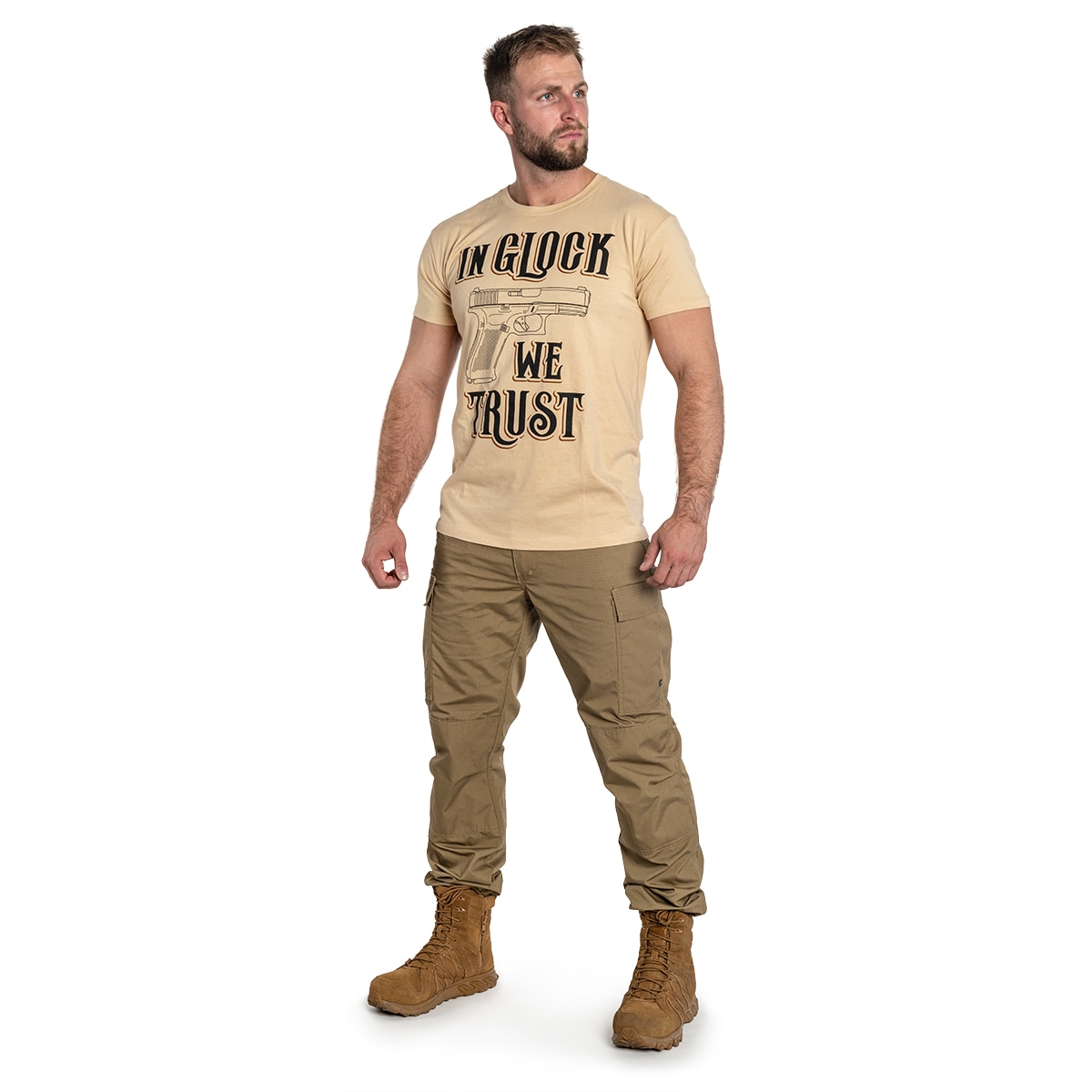 War Hog In Glock We Trust T-shirt póló - Coyote