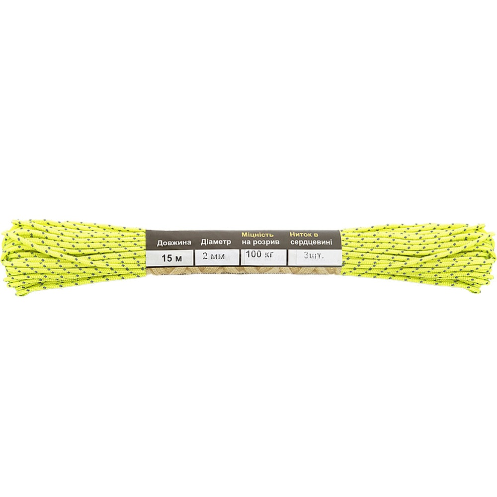 M-Tac Minicord ejtőernyőzsinór 15 m - Reflective Neon Yellow