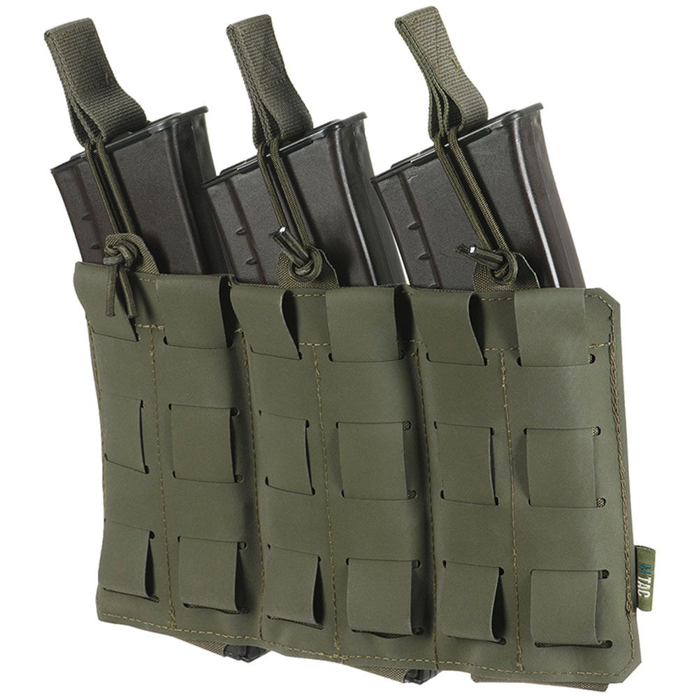 M-Tac Elite Laser Cut elasztikus tároló három tölténytárhoz - Ranger Green