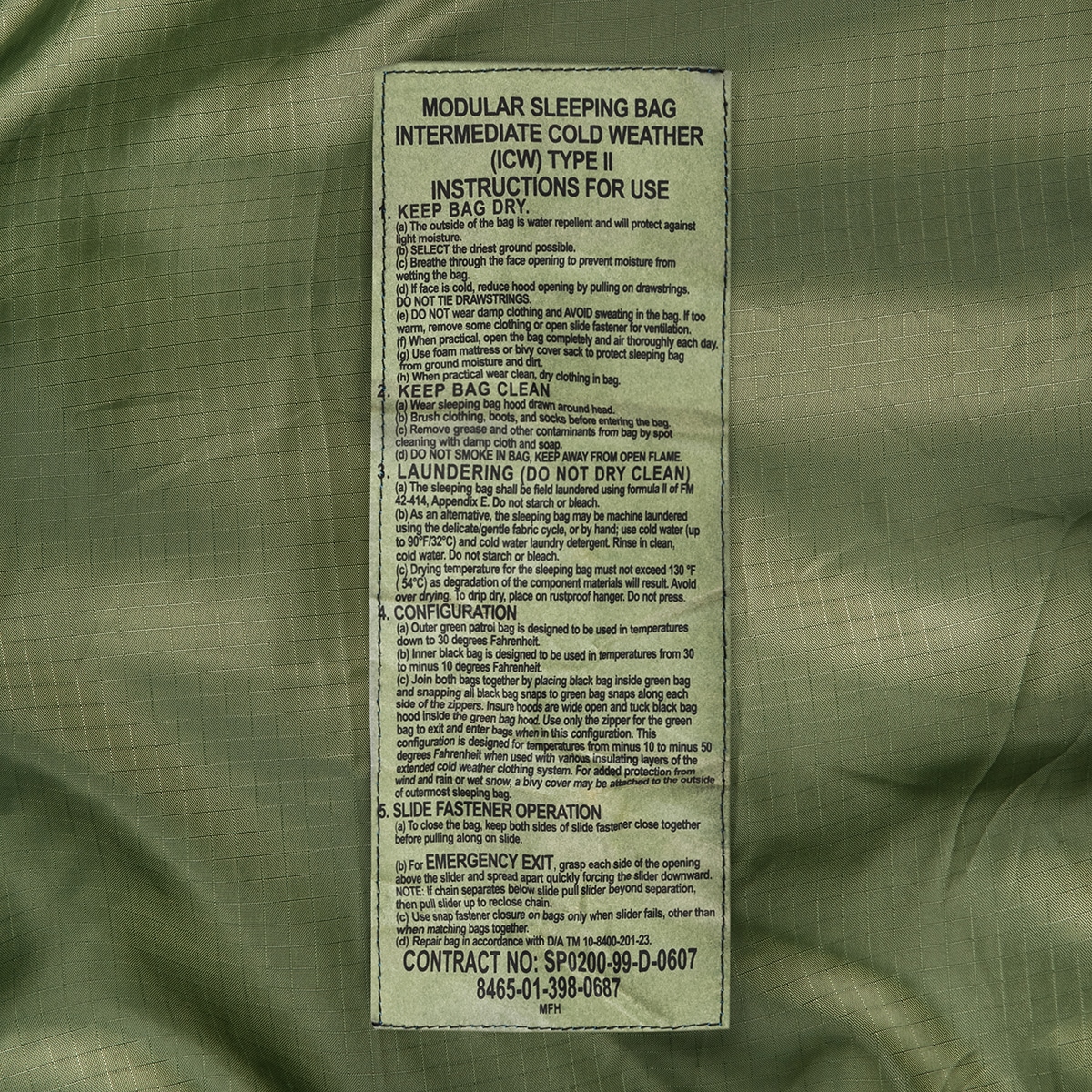 MFH US Army Patrol moduláris külső hálózsák - Olive