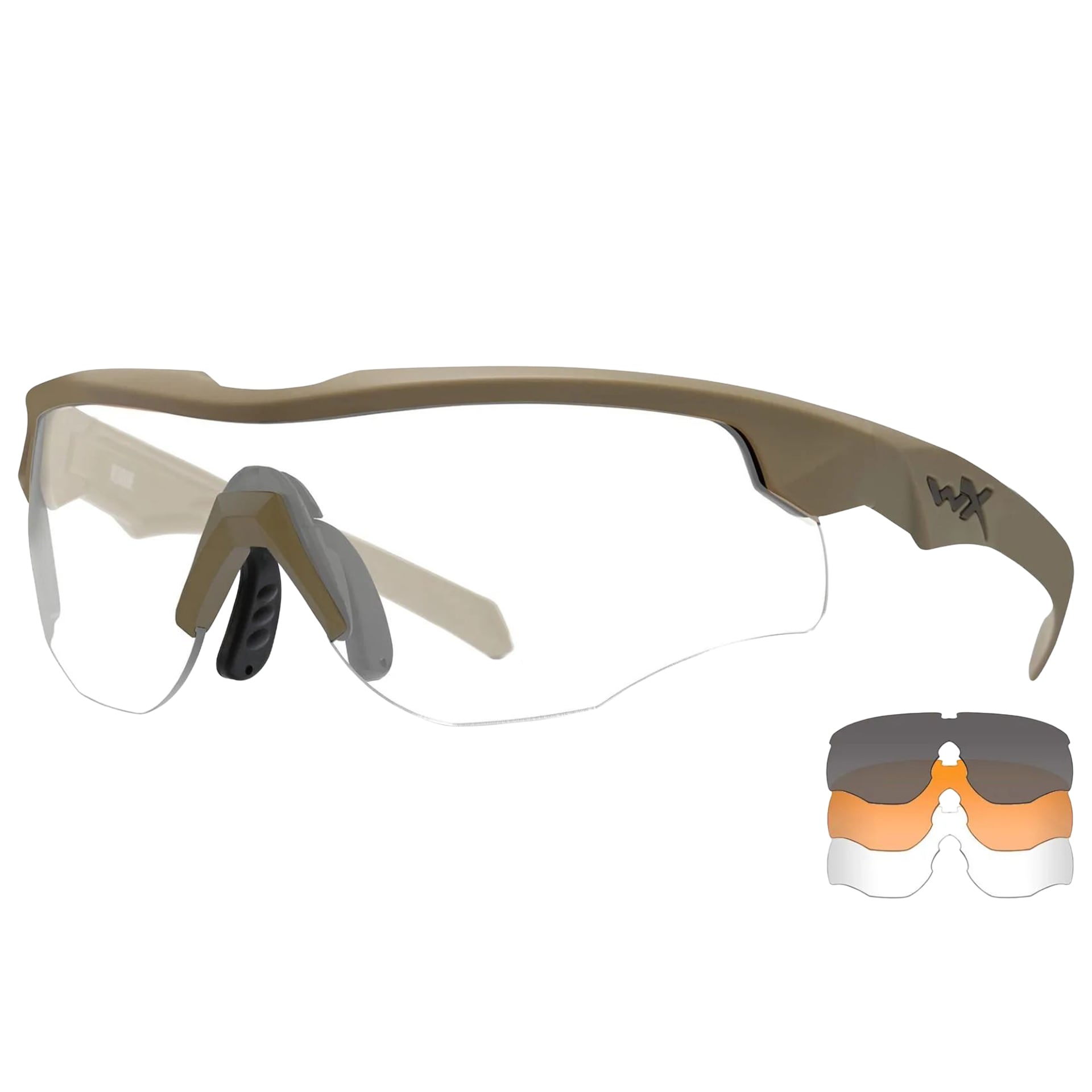 Wiley X Rogue Comm Set 3in1 taktikai szemüveg - Matte Tan