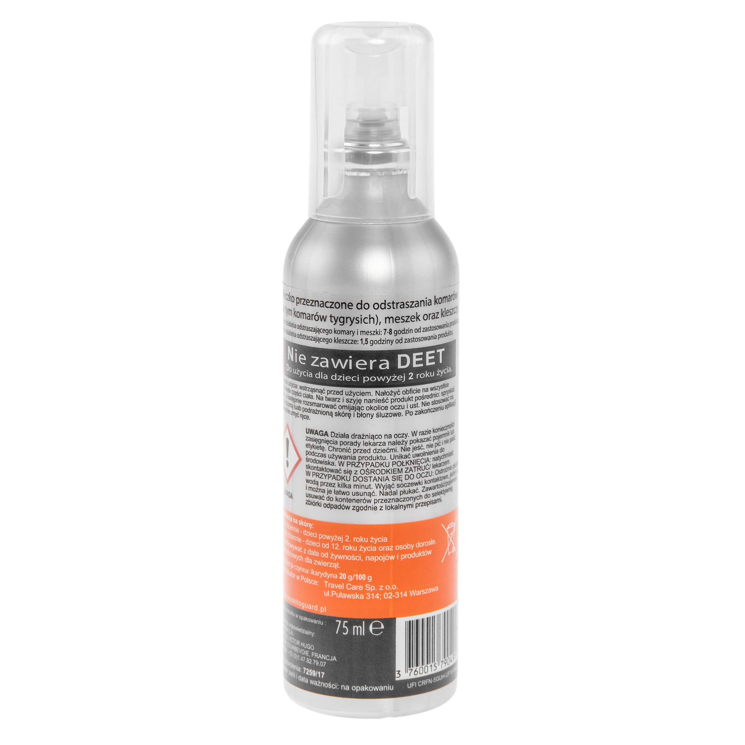 Szúnyog-, kullancs- és púposszúnyog-riasztó Moskito Guard 20% ikaridinnel - testápoló 75 ml