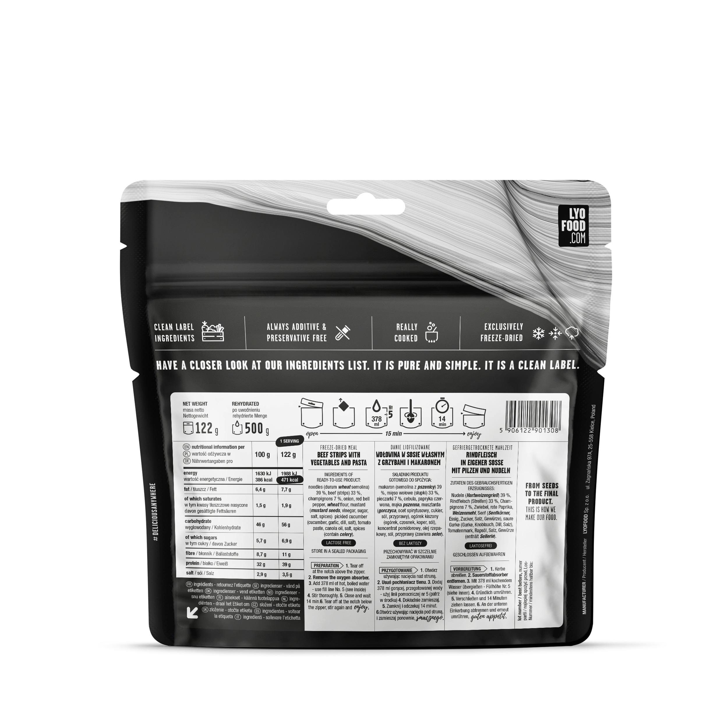 LYOFOOD fagysztva szárított étel - Sztroganov 500 g