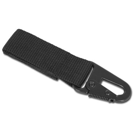 Mil-Tec pánt fém karabinerrel - 70 mm fekete