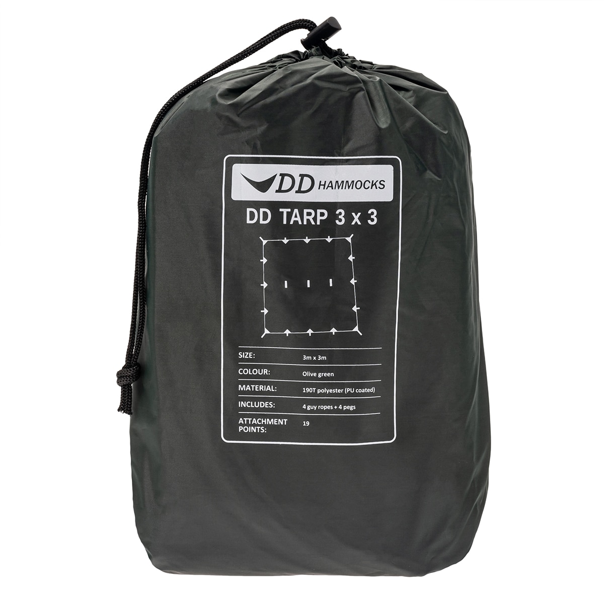 DD Hammocks Tarp túraponyva 3x3 - olive