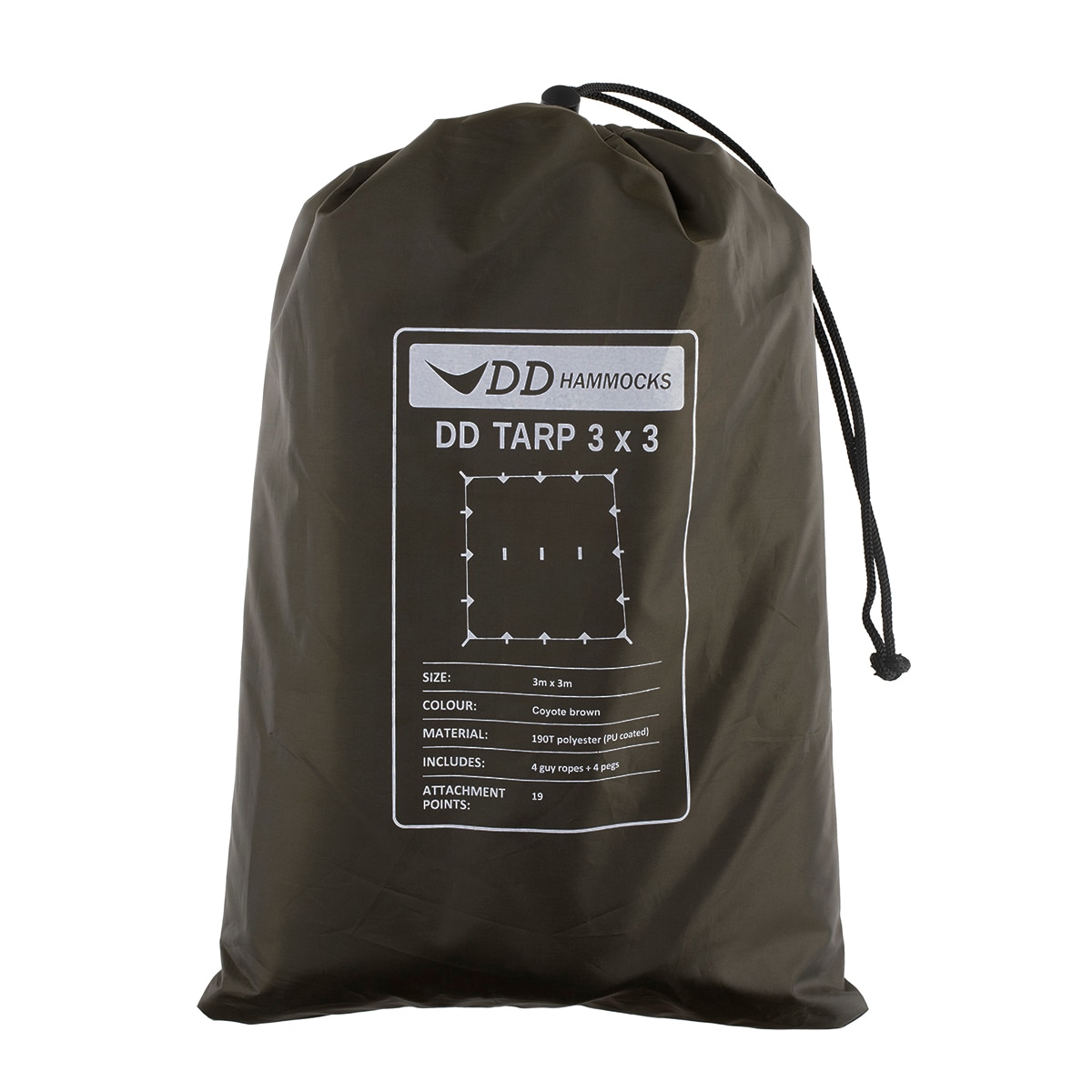 DD Hammocks Tarp túraponyva 3x3 - coyote brown