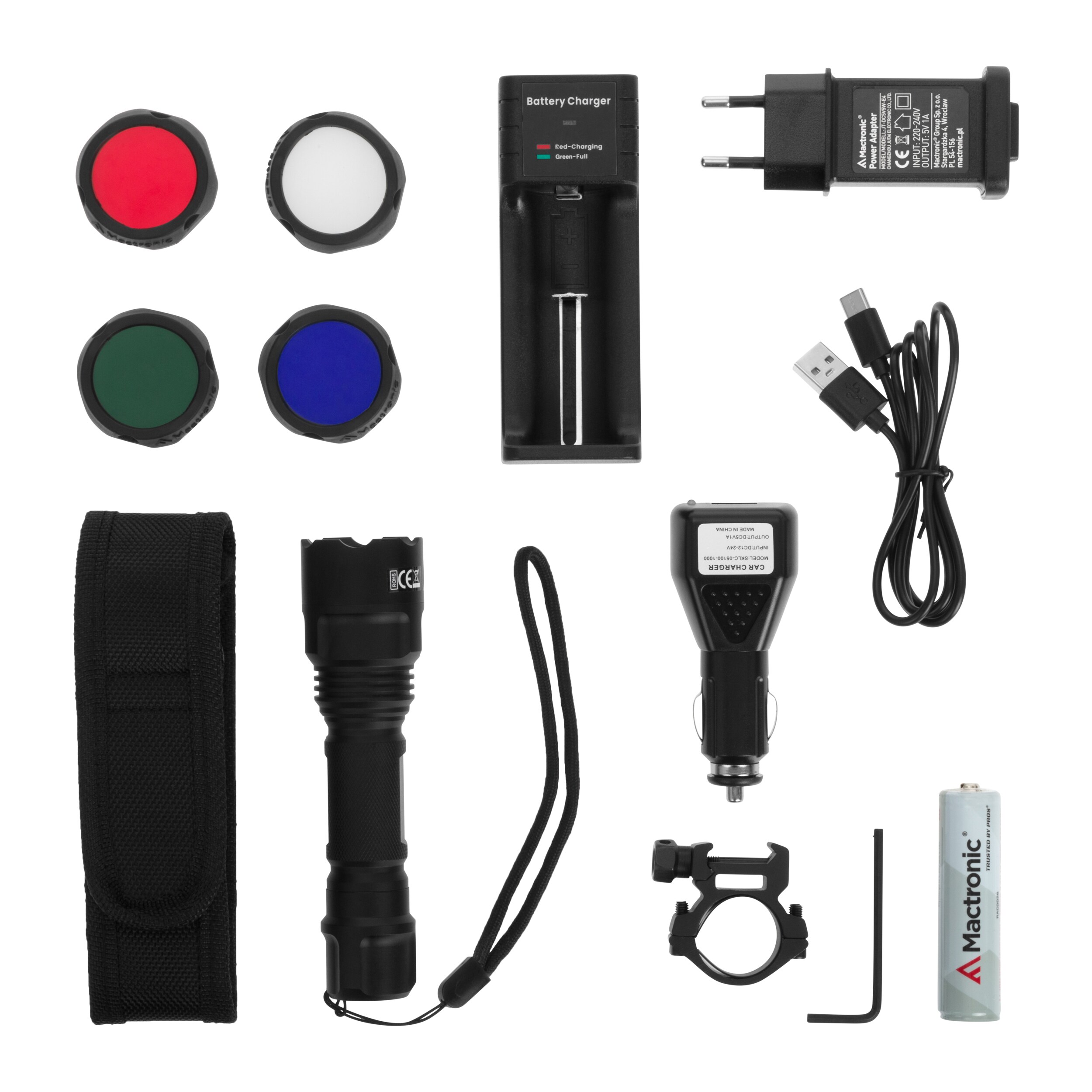 Mactronic Black Eye zseblámpa tároló tokkal - 420 lumen