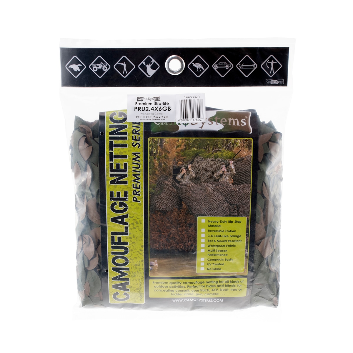 Mil-Tec CamoSystems Basic Light álcaháló 2,4x6 m - Woodland