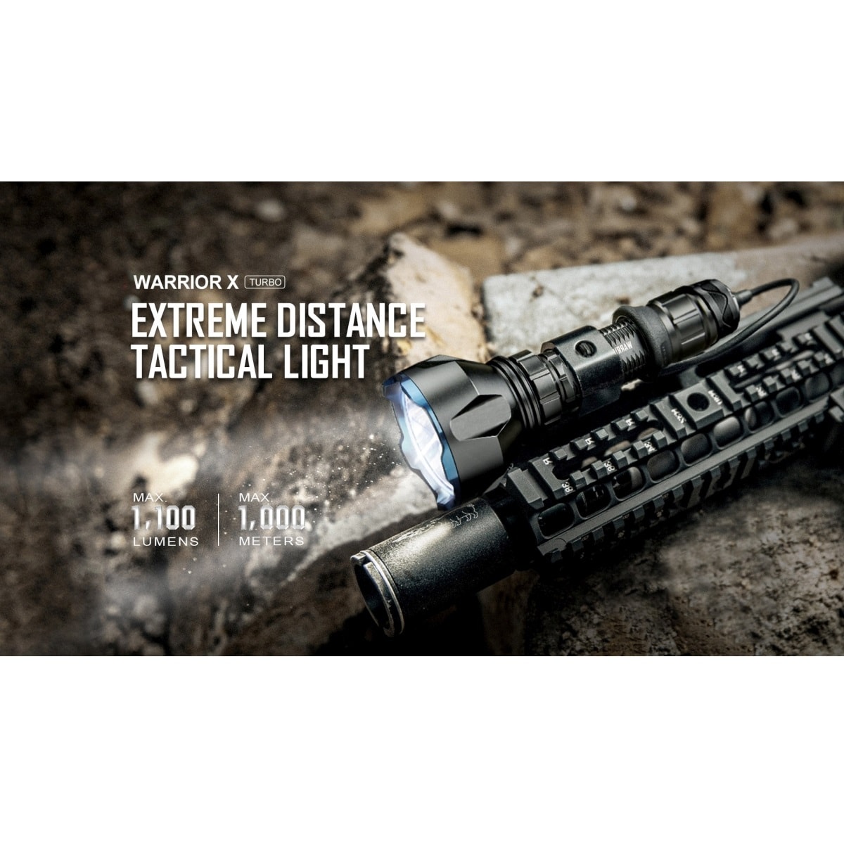 Olight Warrior X Turbo taktikai zseblámpa Black - 1100 lumen