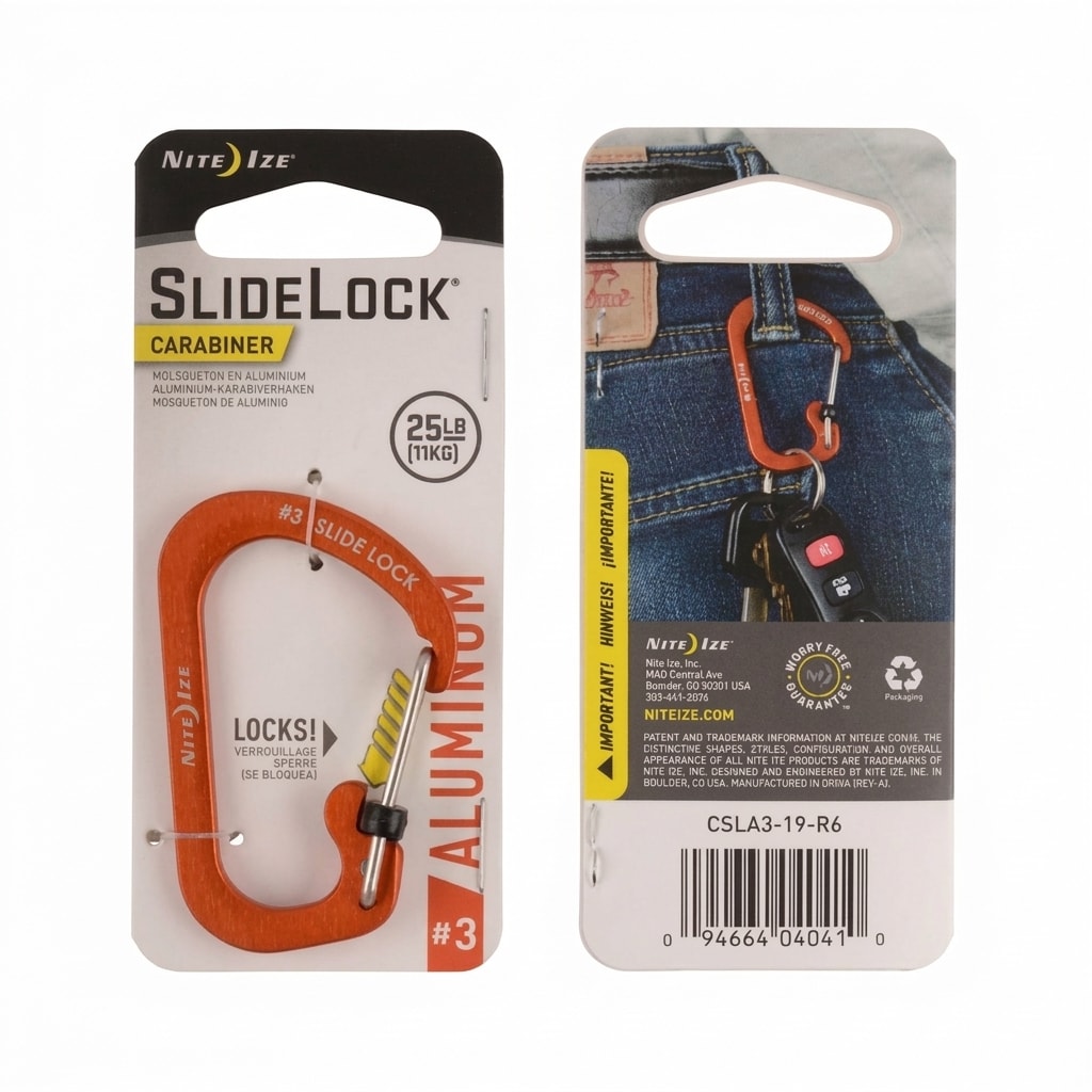 Nite Ize SlideLock Carabiner Aluminum 3 karabiner - Orange