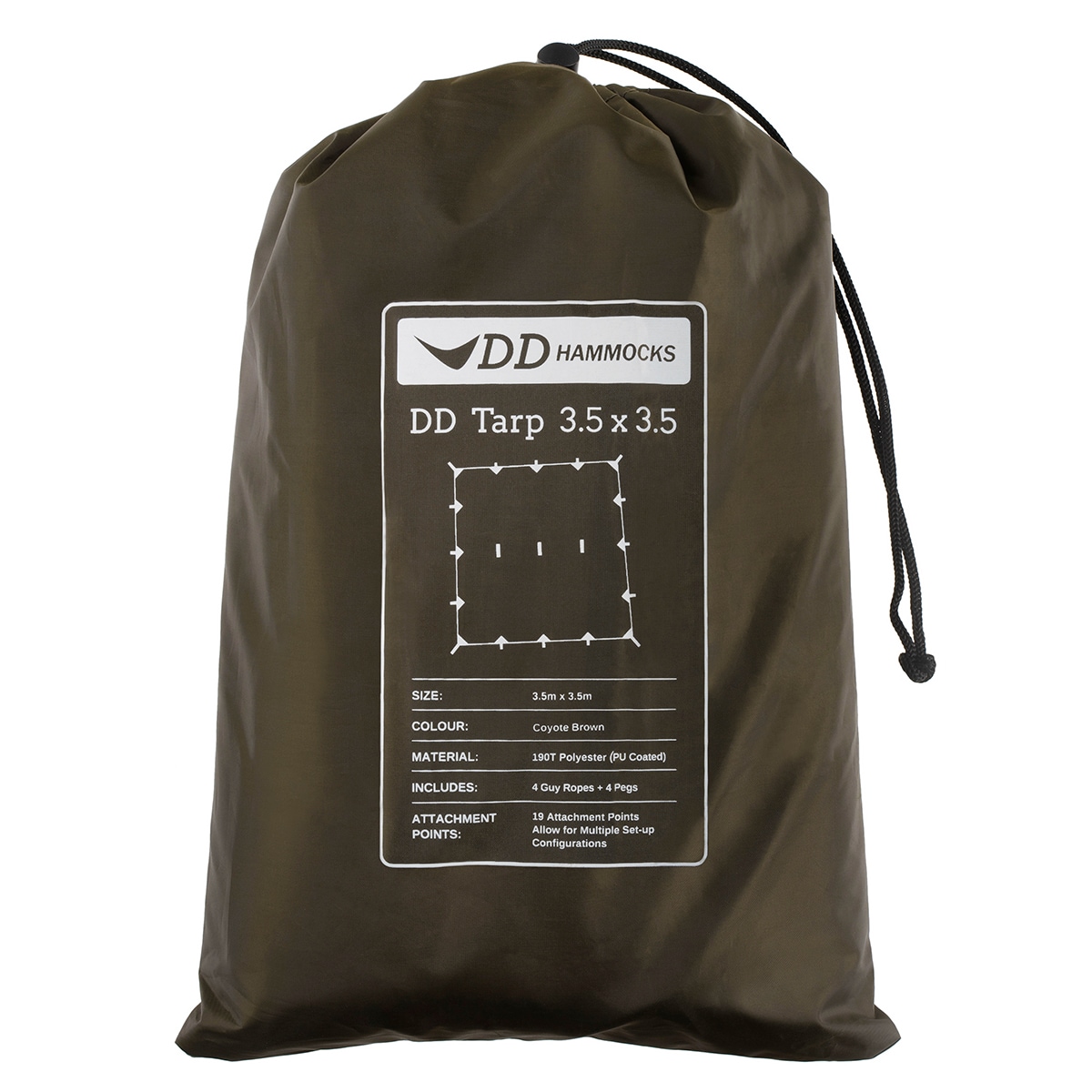 DD Hammocks Tarp túraponyva 3,5 x 3,5 - Coyote Brown