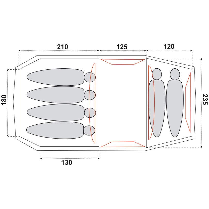 Fjord Nansen Split VI - 6 személyes sátor előtérrel