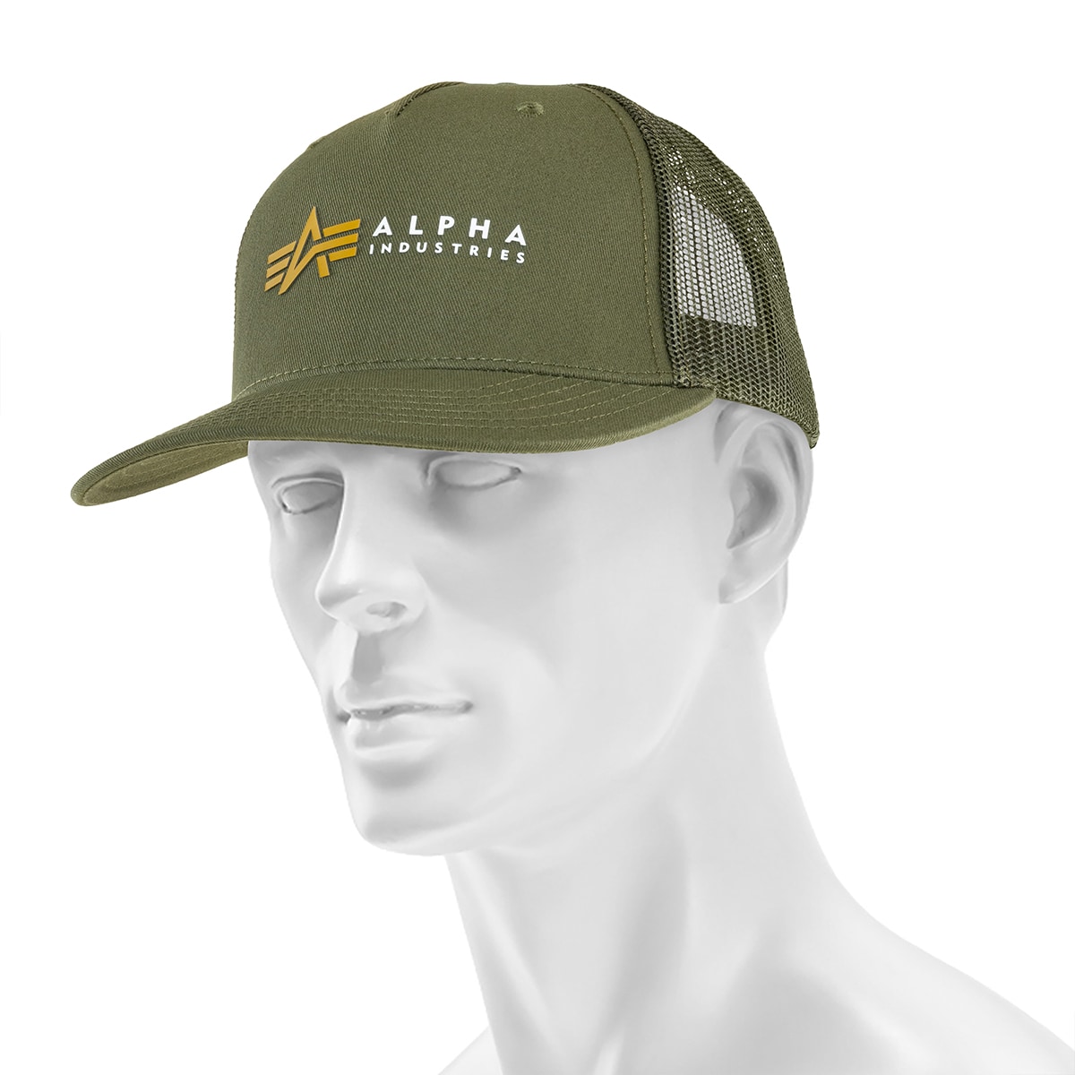 Alpha Industries Label Trucker Cap baseball sapka - Dark Olive