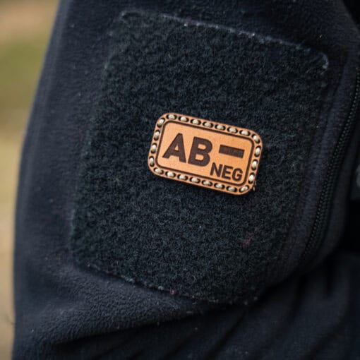 Tigerwood bőr felvarró vércsoport AB- Light Brown