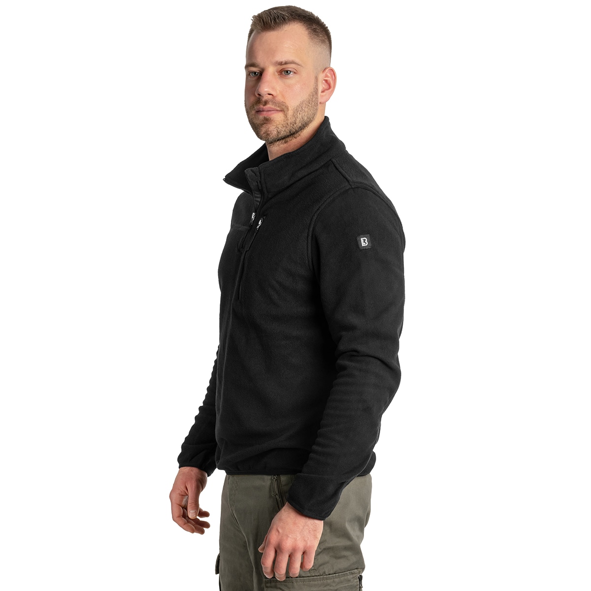 Brandit Fleece Troyer polár pulóver - Black