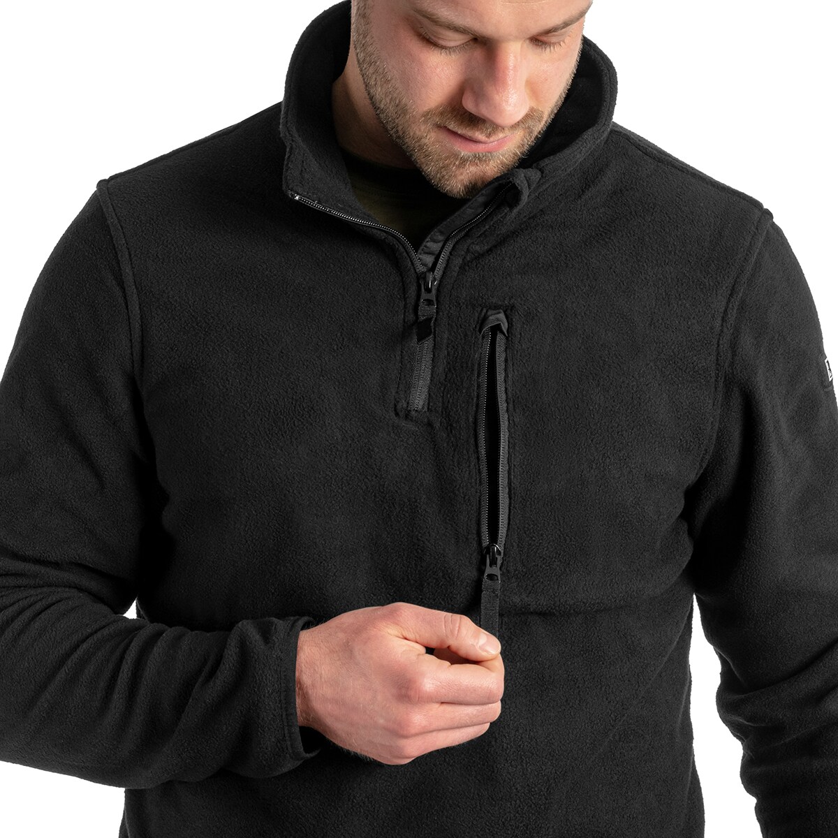 Brandit Fleece Troyer polár pulóver - Black