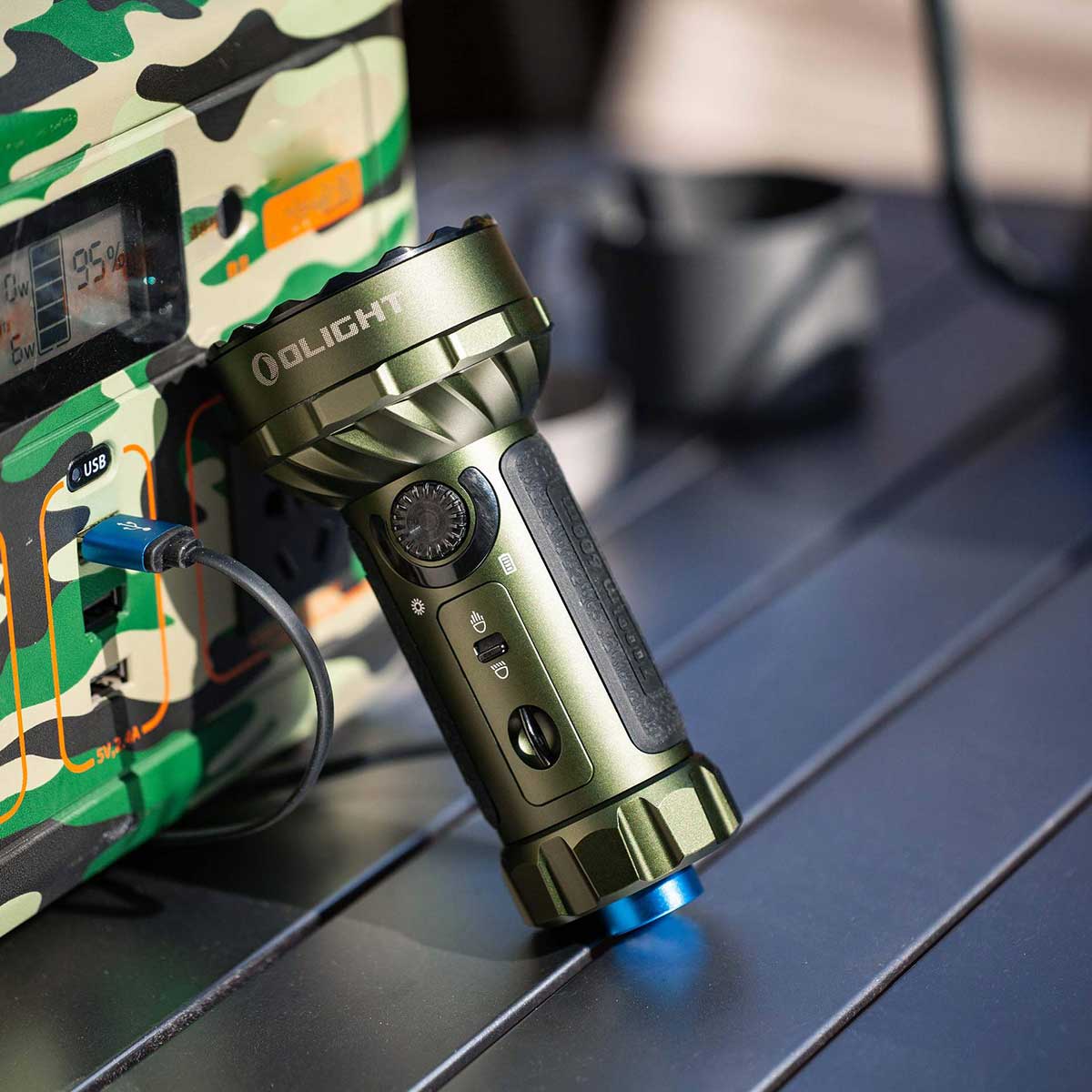Olight Marauder Mini újratölthető zseblámpa Olive Drab Green - 7000 lumen, hatótávolság 600 m