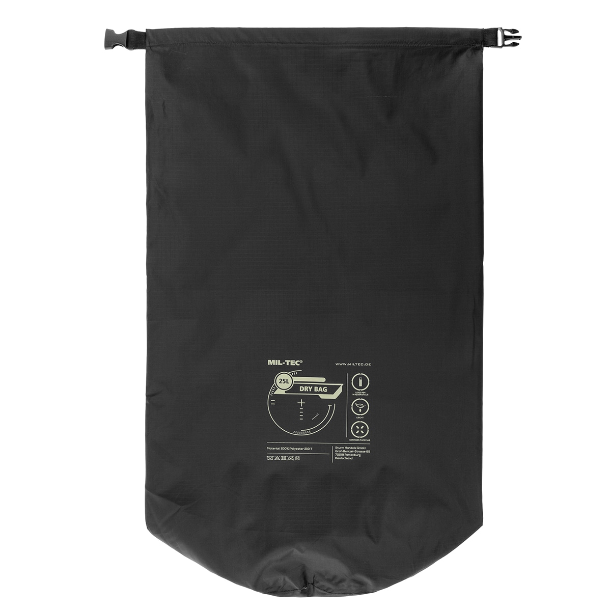 Mil-Tec Drybag vízálló zsák 25 l - Black