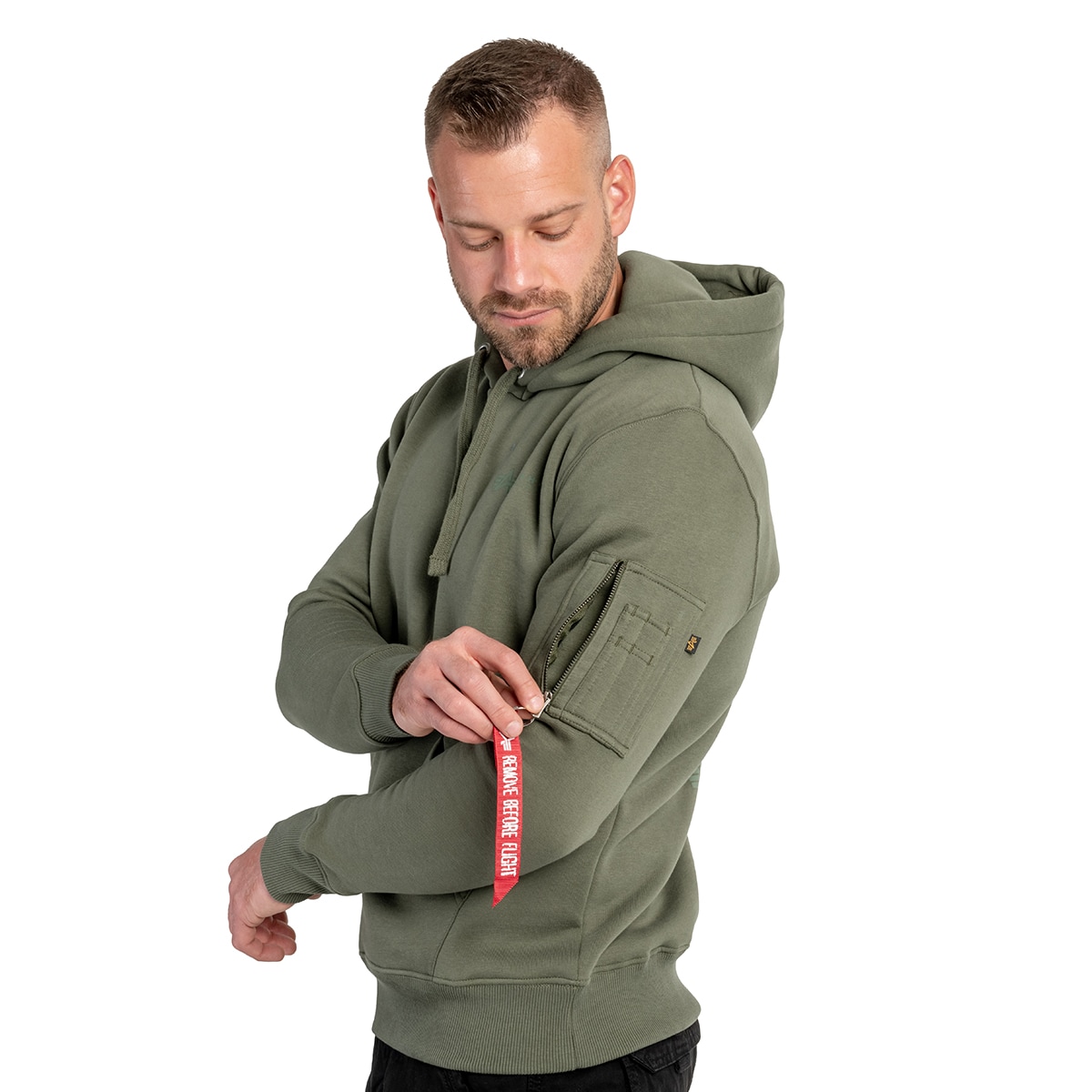 Alpha Industries Air Force Hoody pulóver - Dark Olive