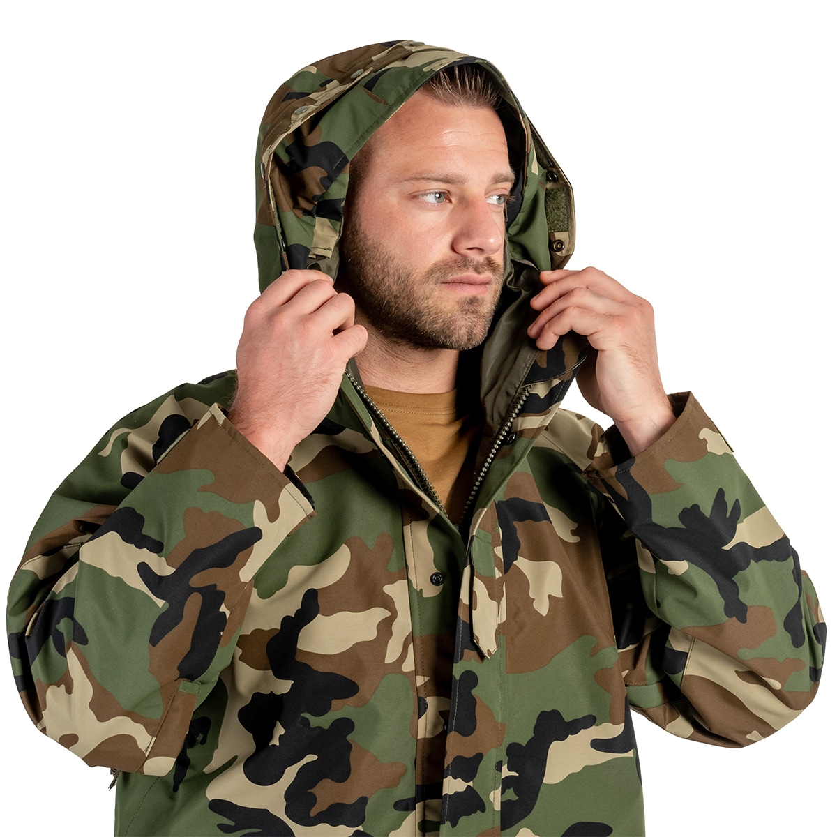 Mil-Tec Wet Weather 3-Layer Laminate Waterproof kabát - Woodland