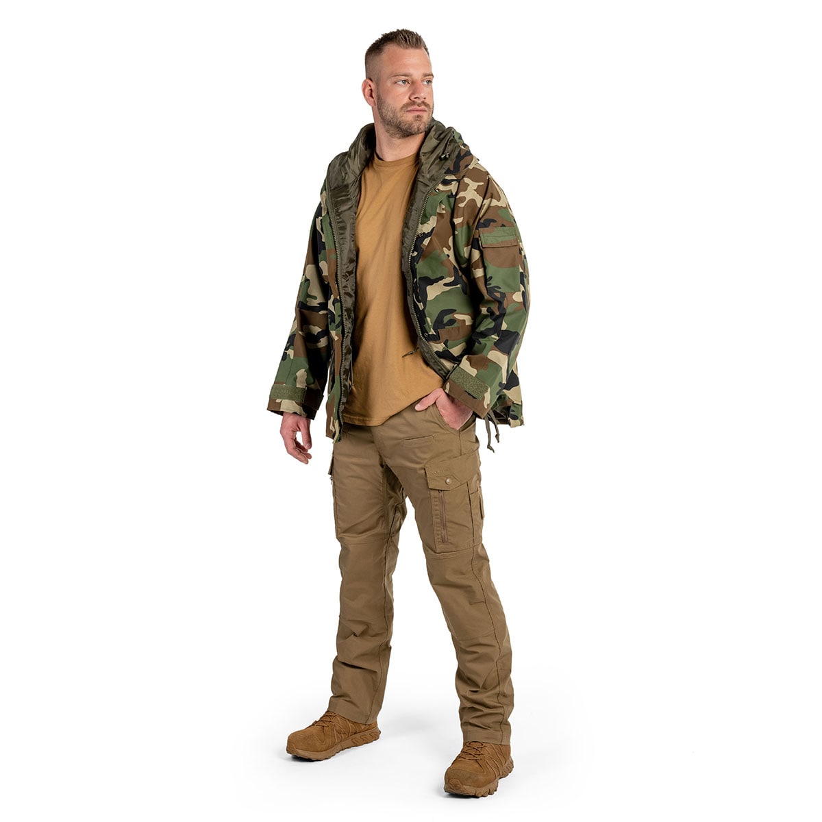 Mil-Tec Wet Weather 3-Layer Laminate Waterproof kabát - Woodland