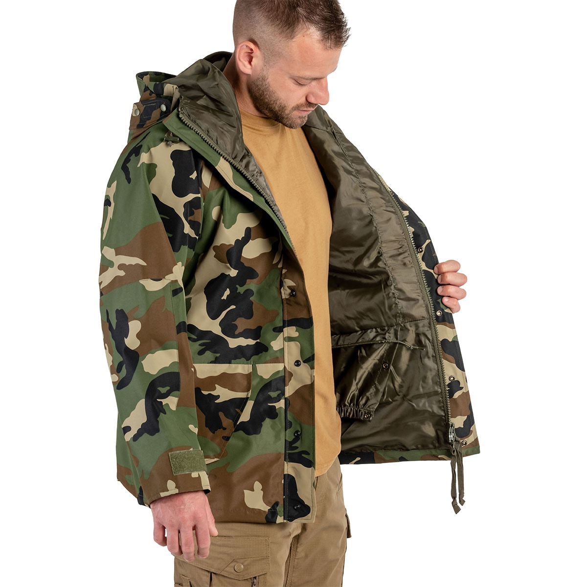Mil-Tec Wet Weather 3-Layer Laminate Waterproof kabát - Woodland